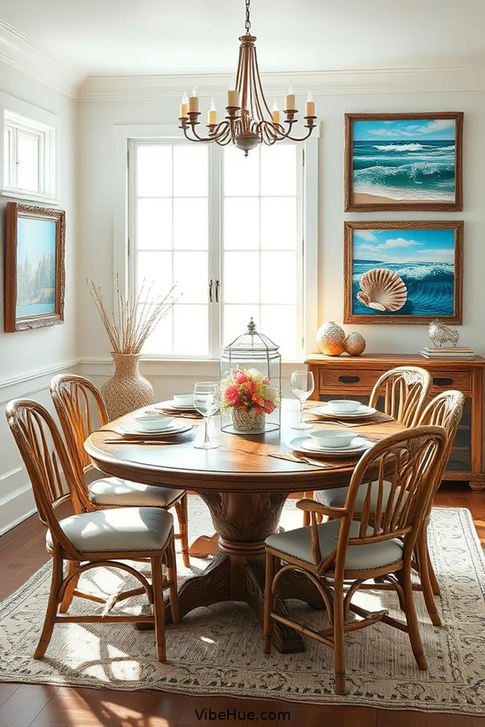 23 Coastal Style Ideas for Your Holiday Dining Room 6 Hang Coastal Artwork and Prints for 23 Coastal Style Ideas for Your Holiday Dining Room
