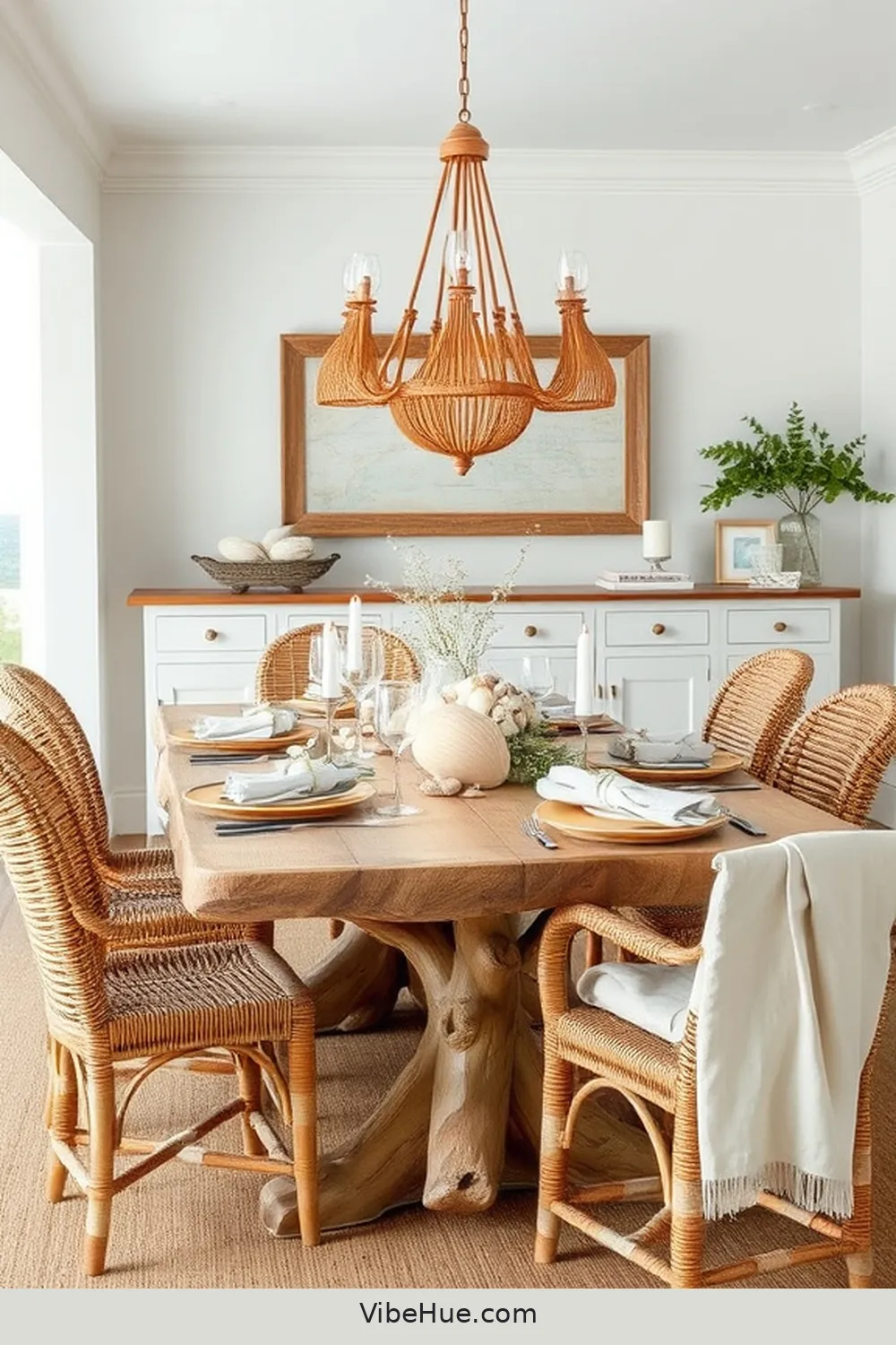 23 Coastal Style Ideas for Your Holiday Dining Room 3 Incorporate Natural Textures for 23 Coastal Style Ideas for Your Holiday Dining Room