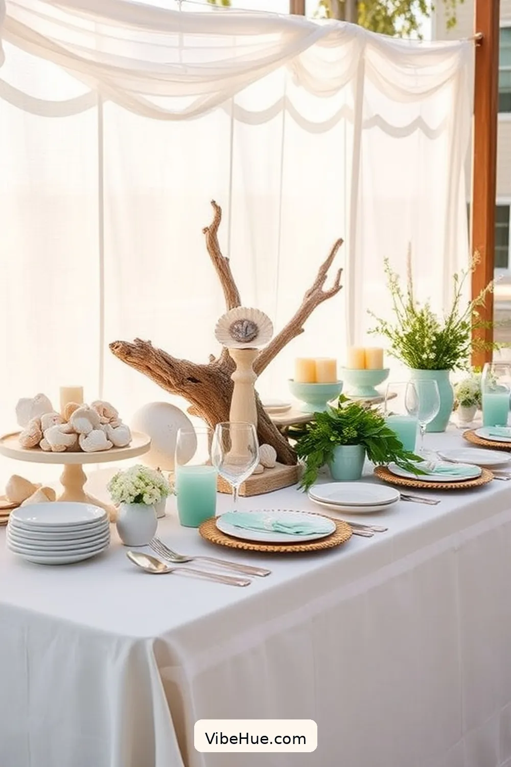 23 Coastal Style Ideas for Your Holiday Dining Room 21 Set Up a Coastal-Inspired Buffet Station for 23 Coastal Style Ideas for Your Holiday Dining Room