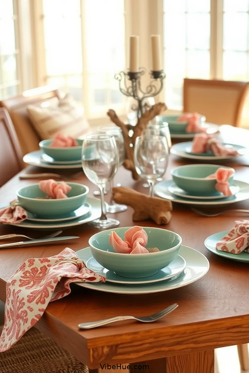 23 Coastal Style Ideas for Your Holiday Dining Room 13 Use Beach-Inspired Tableware for 23 Coastal Style Ideas for Your Holiday Dining Room
