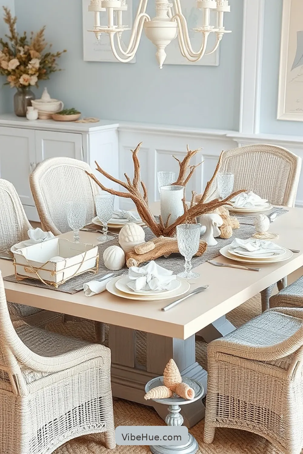 23 Coastal Style Ideas for Your Holiday Dining Room 5 Utilize Seashell and Coastal Accents for 23 Coastal Style Ideas for Your Holiday Dining Room