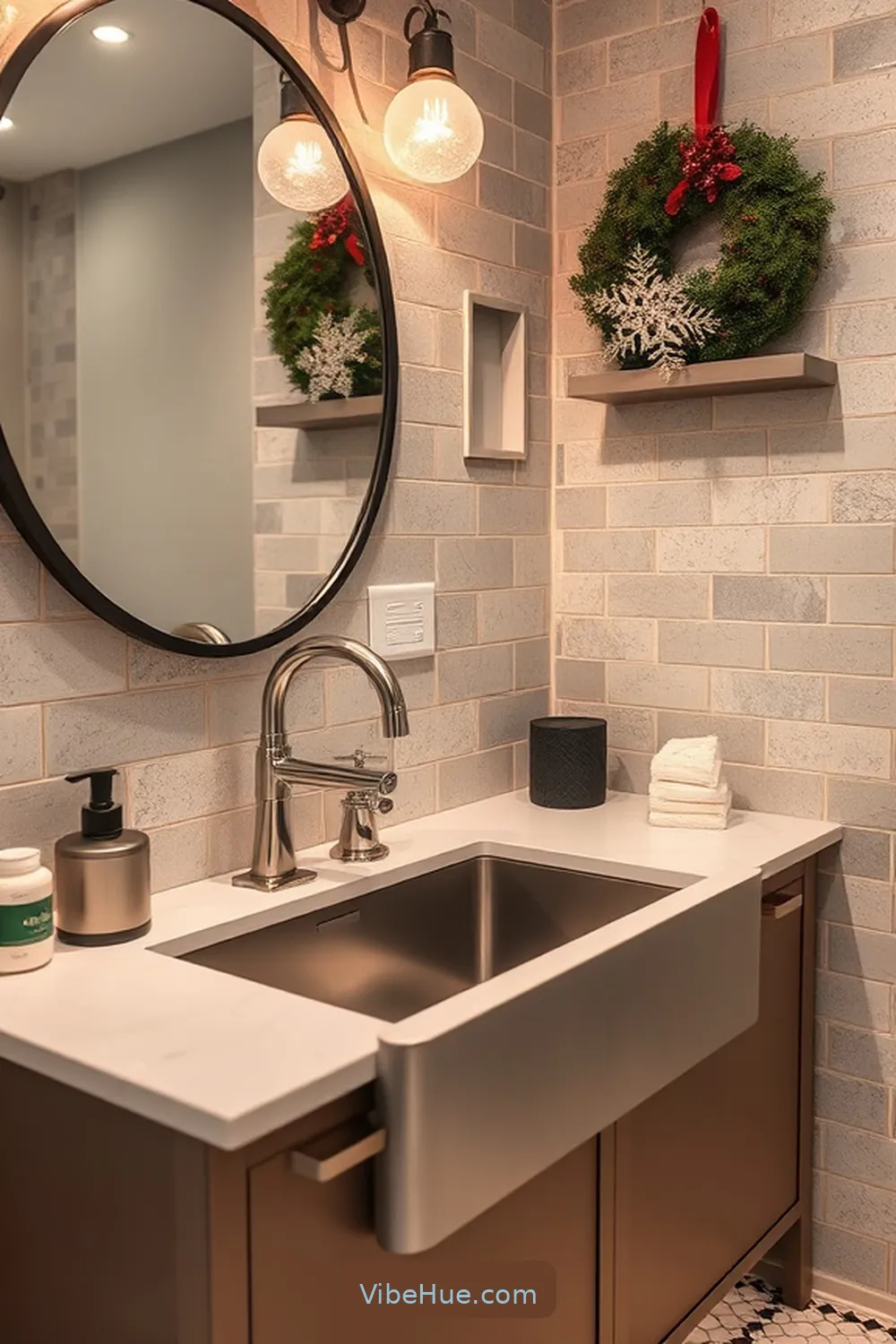 23 Industrial Style Touches for a Holiday Bathroom 15 Add a Stylish Utility Sink for 23 Industrial Style Touches for a Holiday Bathroom