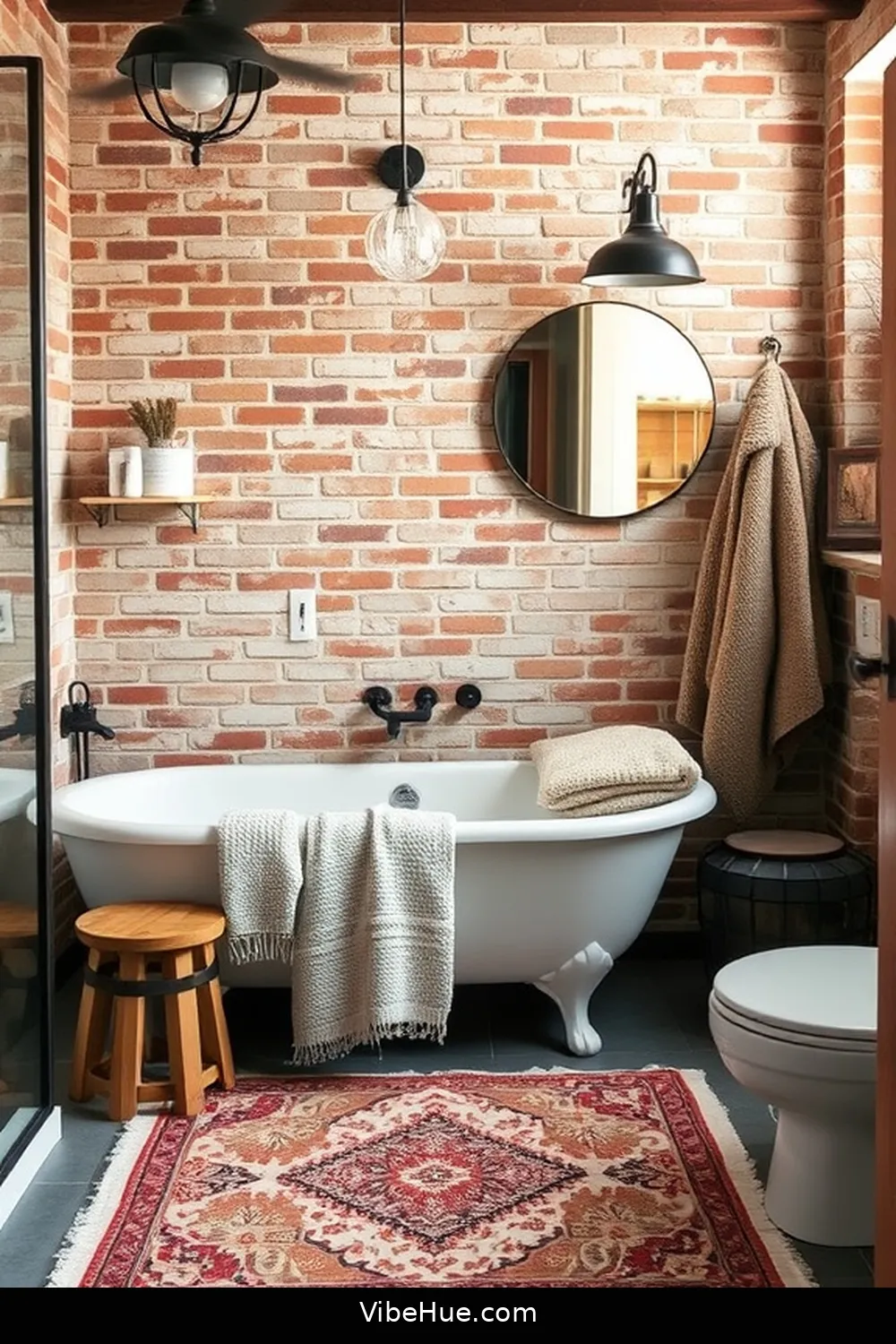23 Industrial Style Touches for a Holiday Bathroom 24 Create a Cozy Atmosphere With Textiles for 23 Industrial Style Touches for a Holiday Bathroom