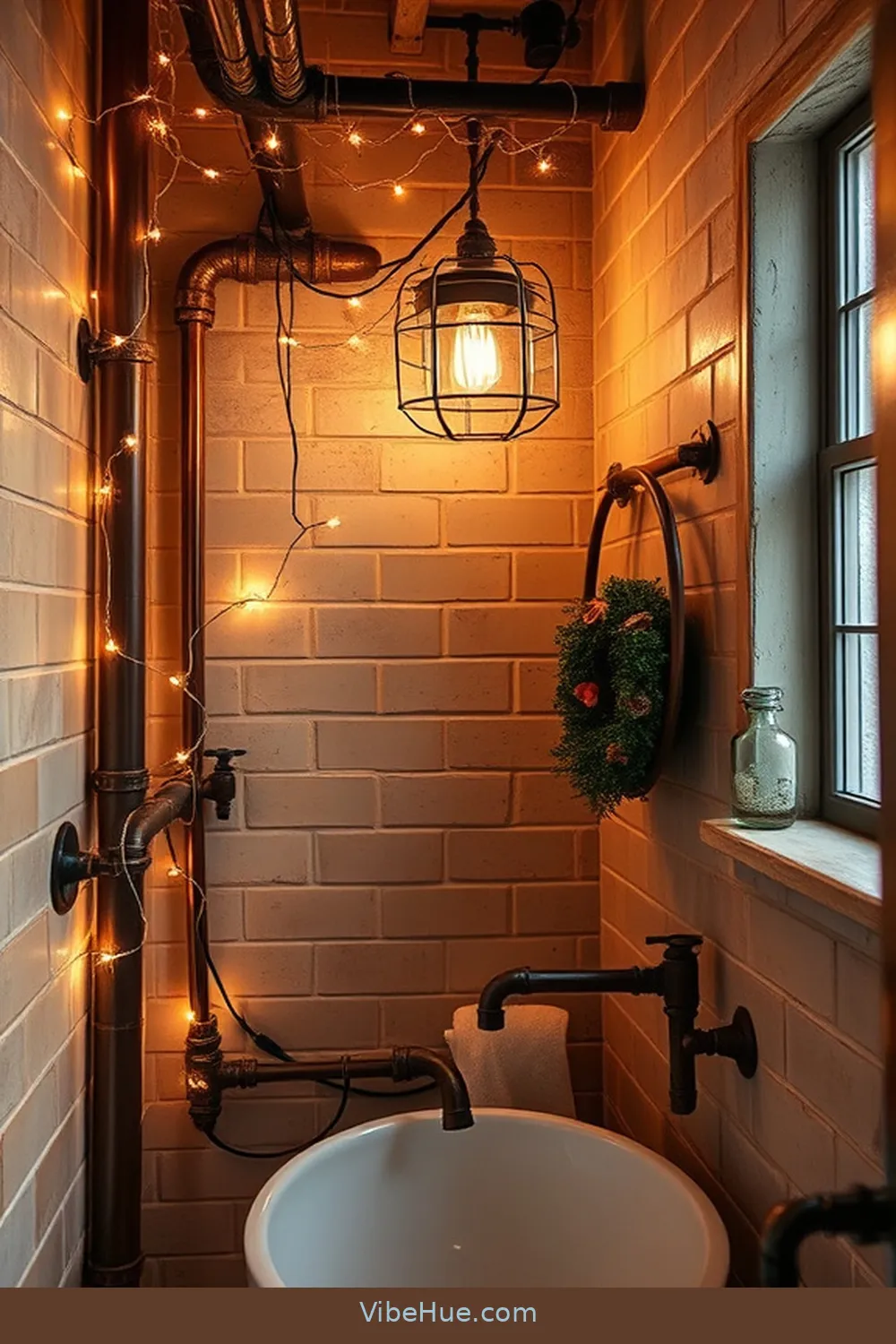 23 Industrial Style Touches for a Holiday Bathroom 2 Embrace Exposed Pipes for 23 Industrial Style Touches for a Holiday Bathroom