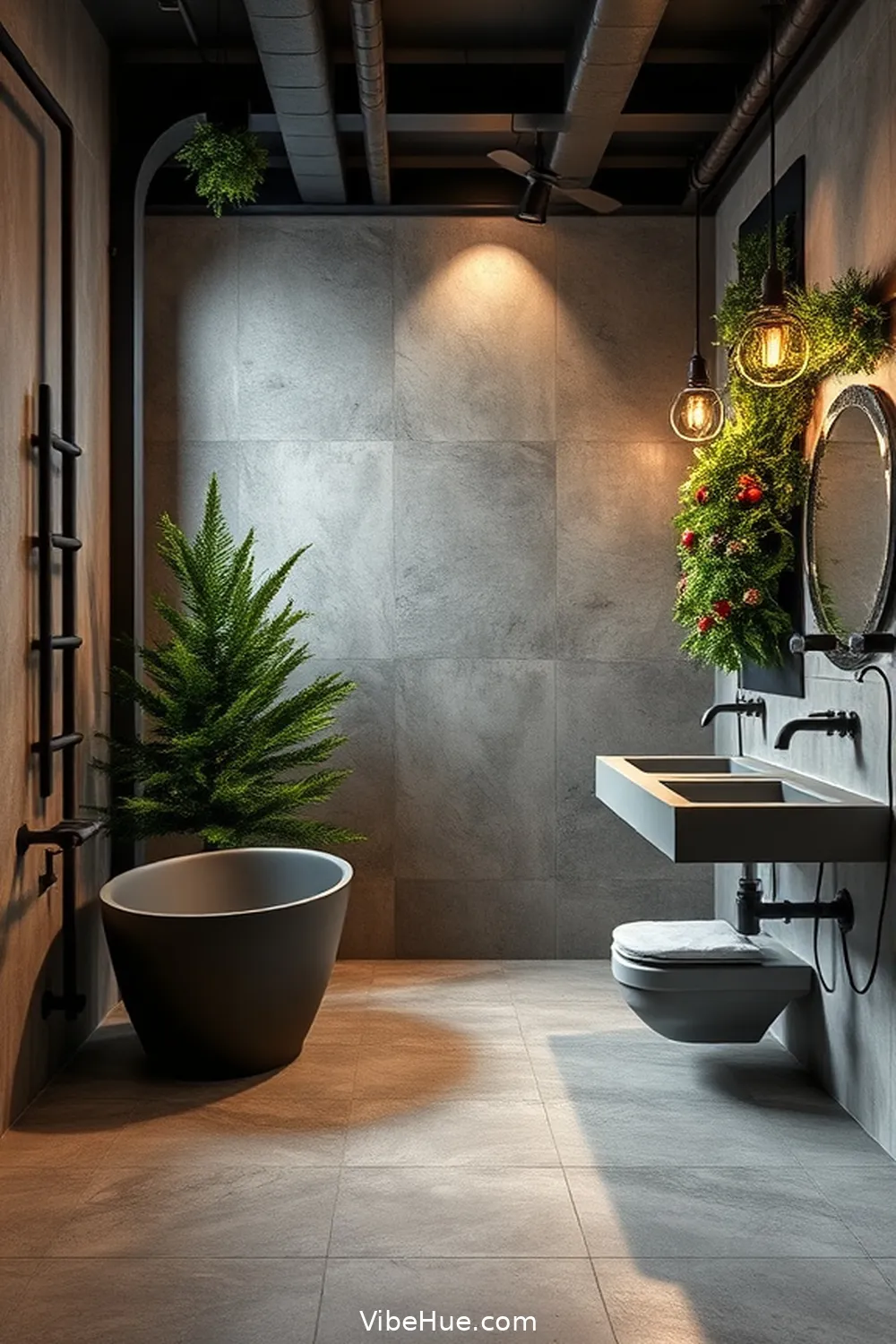 23 Industrial Style Touches for a Holiday Bathroom 5 Feature Concrete Finishes for 23 Industrial Style Touches for a Holiday Bathroom