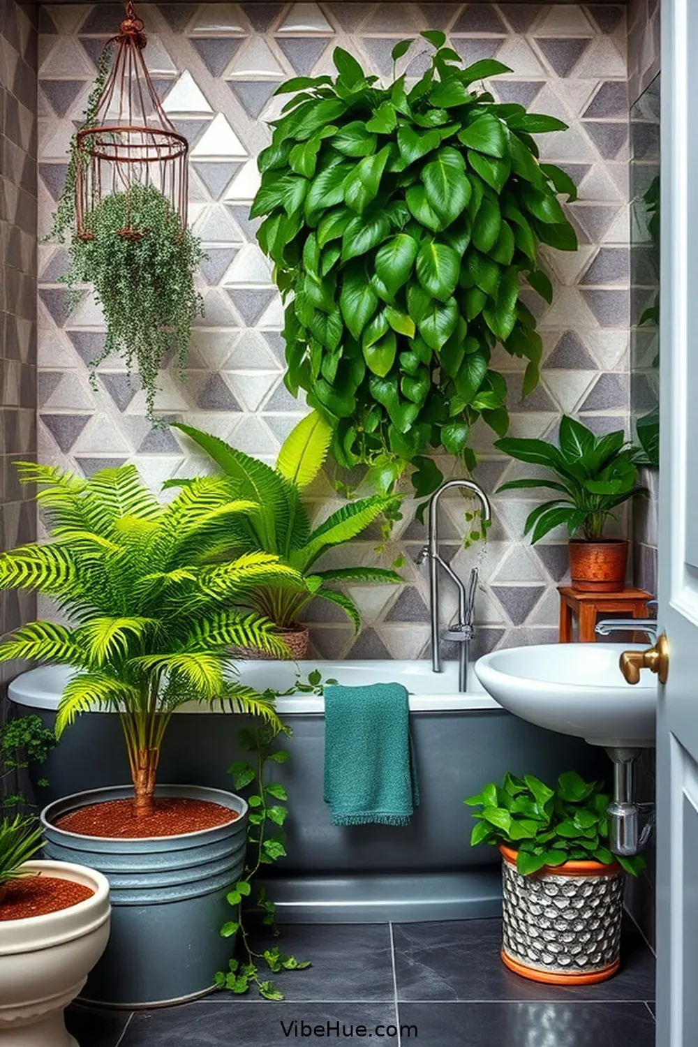 23 Industrial Style Touches for a Holiday Bathroom 21 Include Industrial-Style Plants for 23 Industrial Style Touches for a Holiday Bathroom