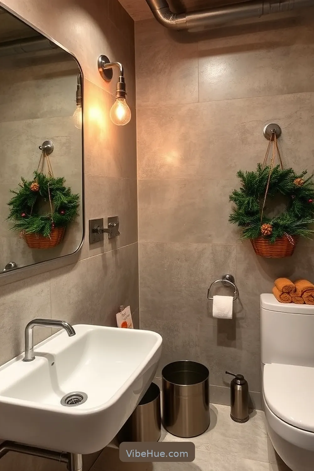 23 Industrial Style Touches for a Holiday Bathroom 13 Opt for Minimalist Accessories for 23 Industrial Style Touches for a Holiday Bathroom