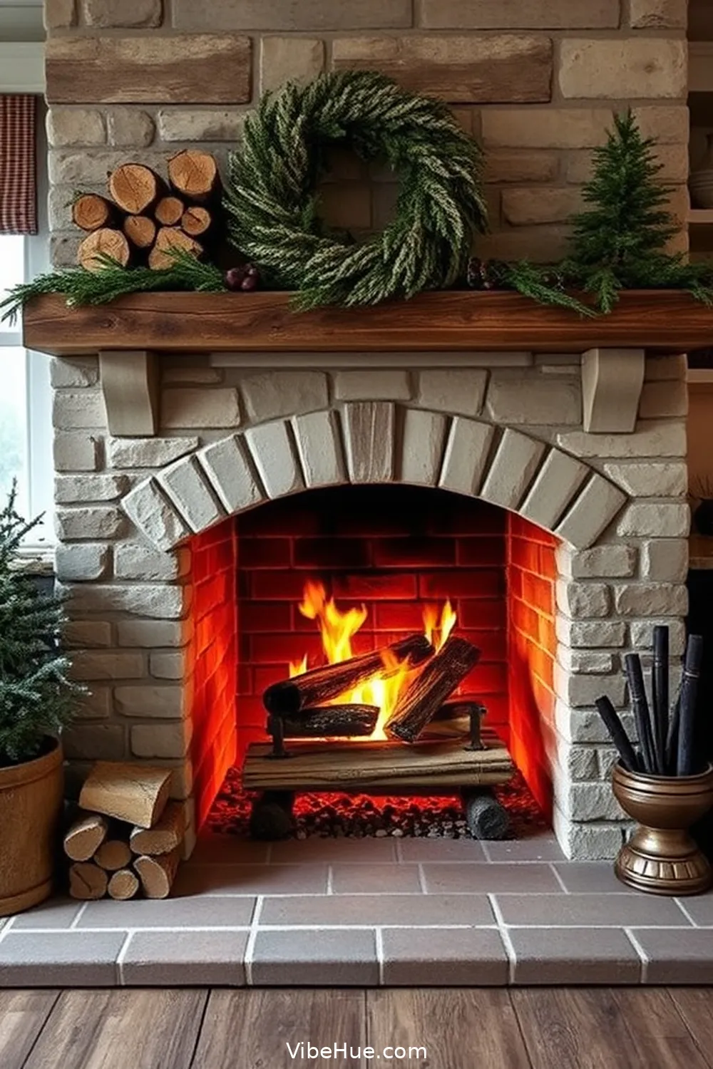 23 Key Elements for a Winter Kitchen in Traditional Style 11 Hearth-style Fireplace for 23 Key Elements for a Winter Kitchen in Traditional Style