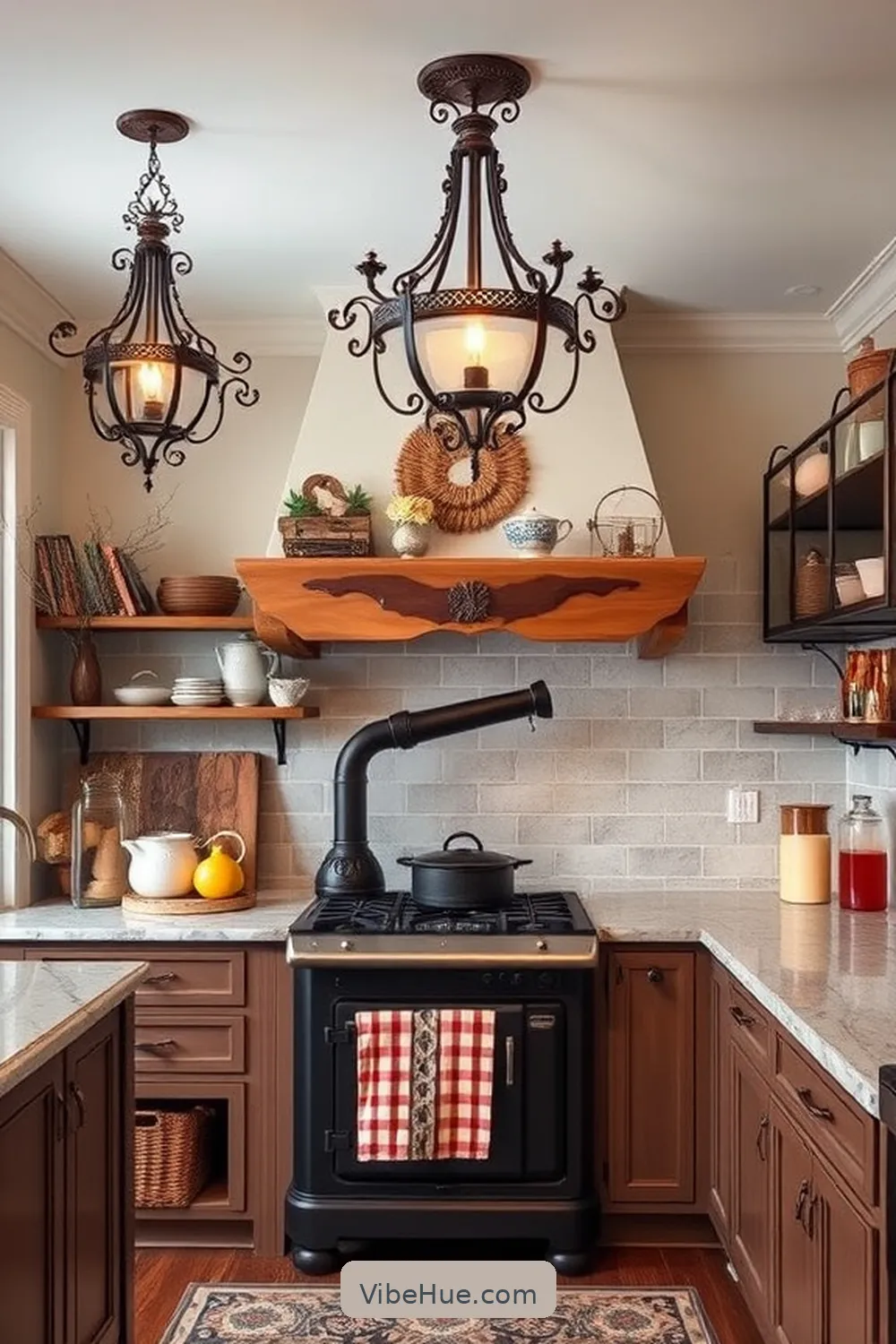 23 Key Elements for a Winter Kitchen in Traditional Style 17 Wrought Iron Accents for 23 Key Elements for a Winter Kitchen in Traditional Style