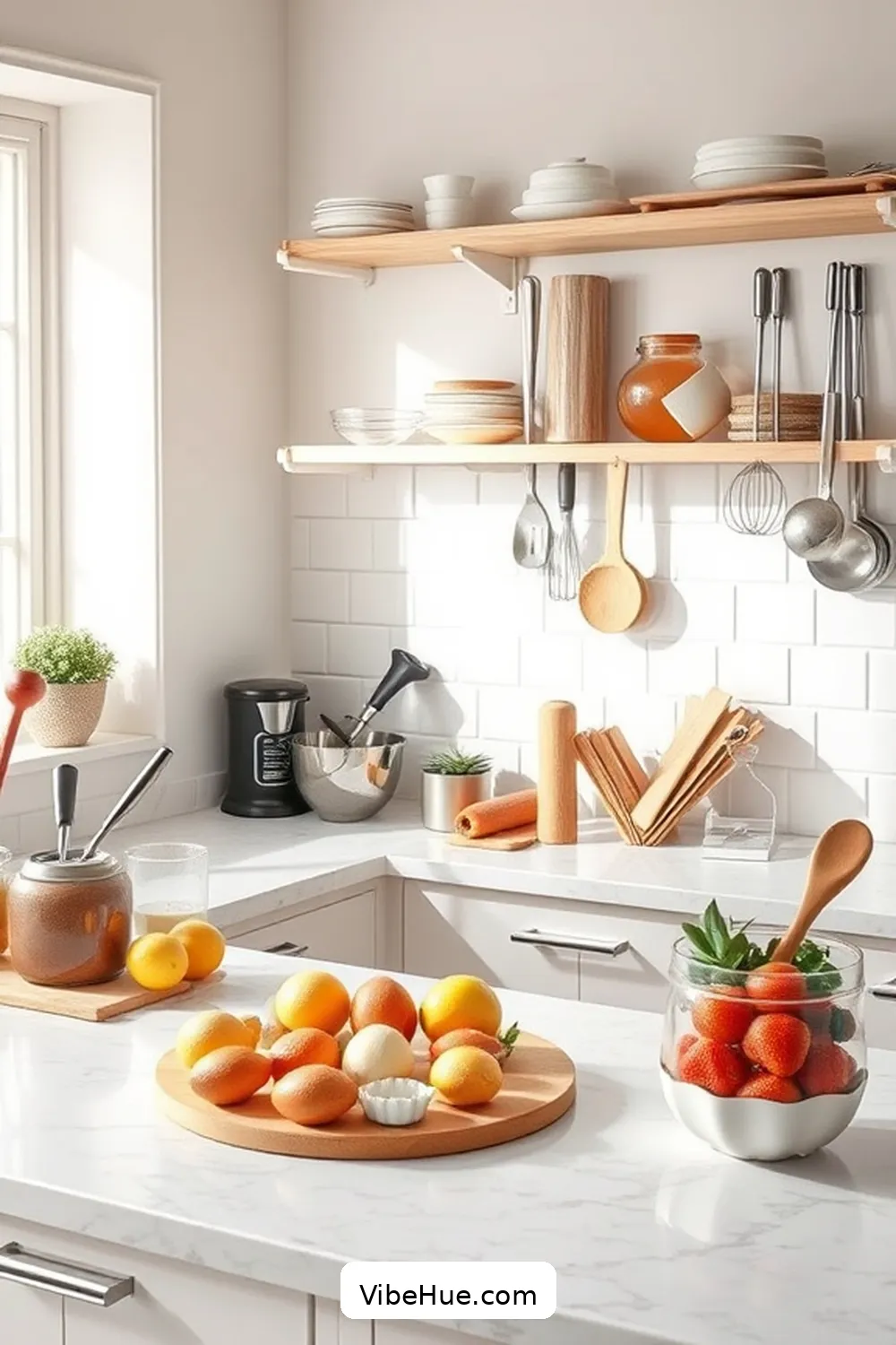 23 Minimalist Holiday Kitchen Decor Ideas 11 10. Clutter-Free Baking Station for 23 Minimalist Holiday Kitchen Decor Ideas