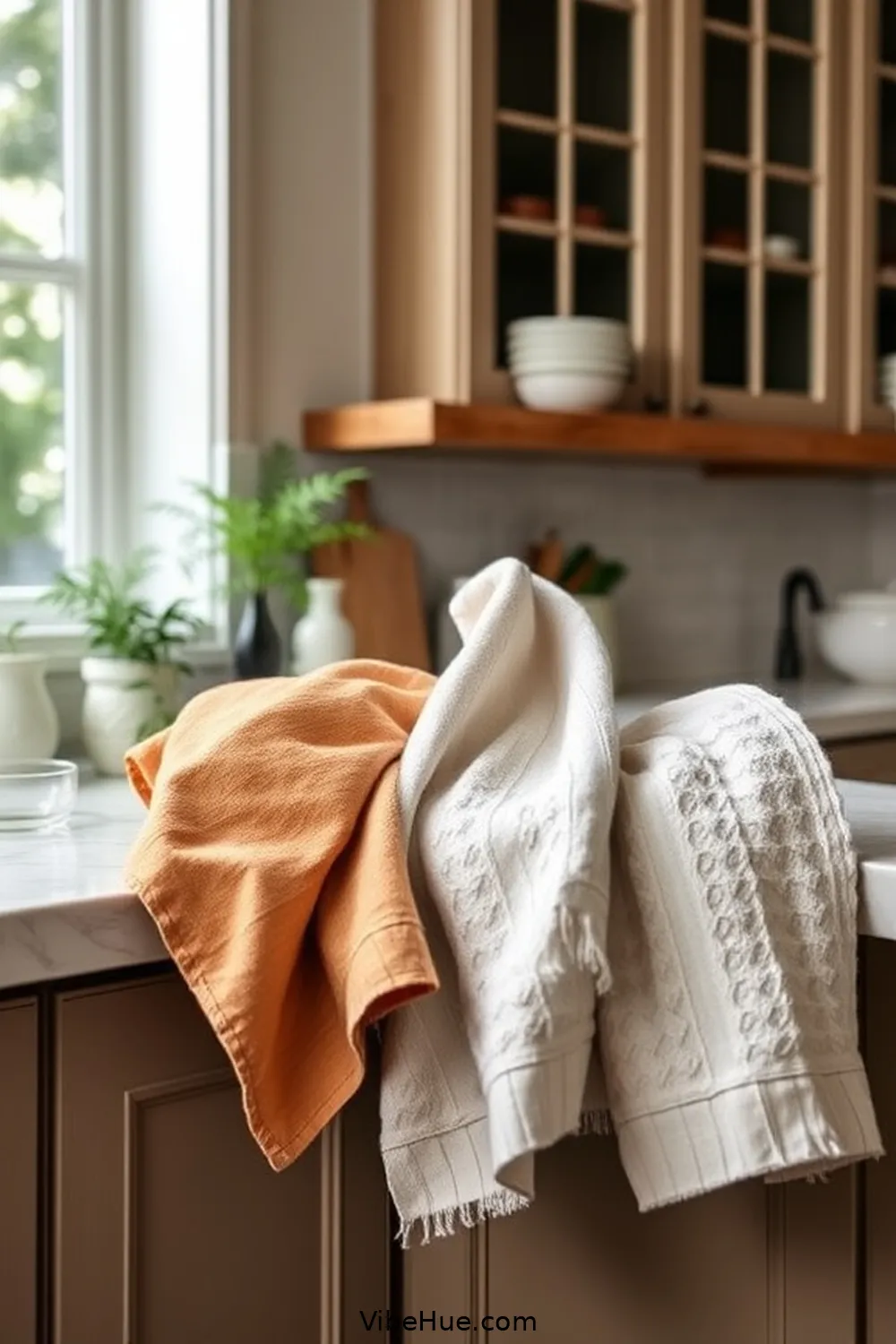 23 Minimalist Holiday Kitchen Decor Ideas 14 13. Use of Linen Towels in Seasonal Colors for 23 Minimalist Holiday Kitchen Decor Ideas