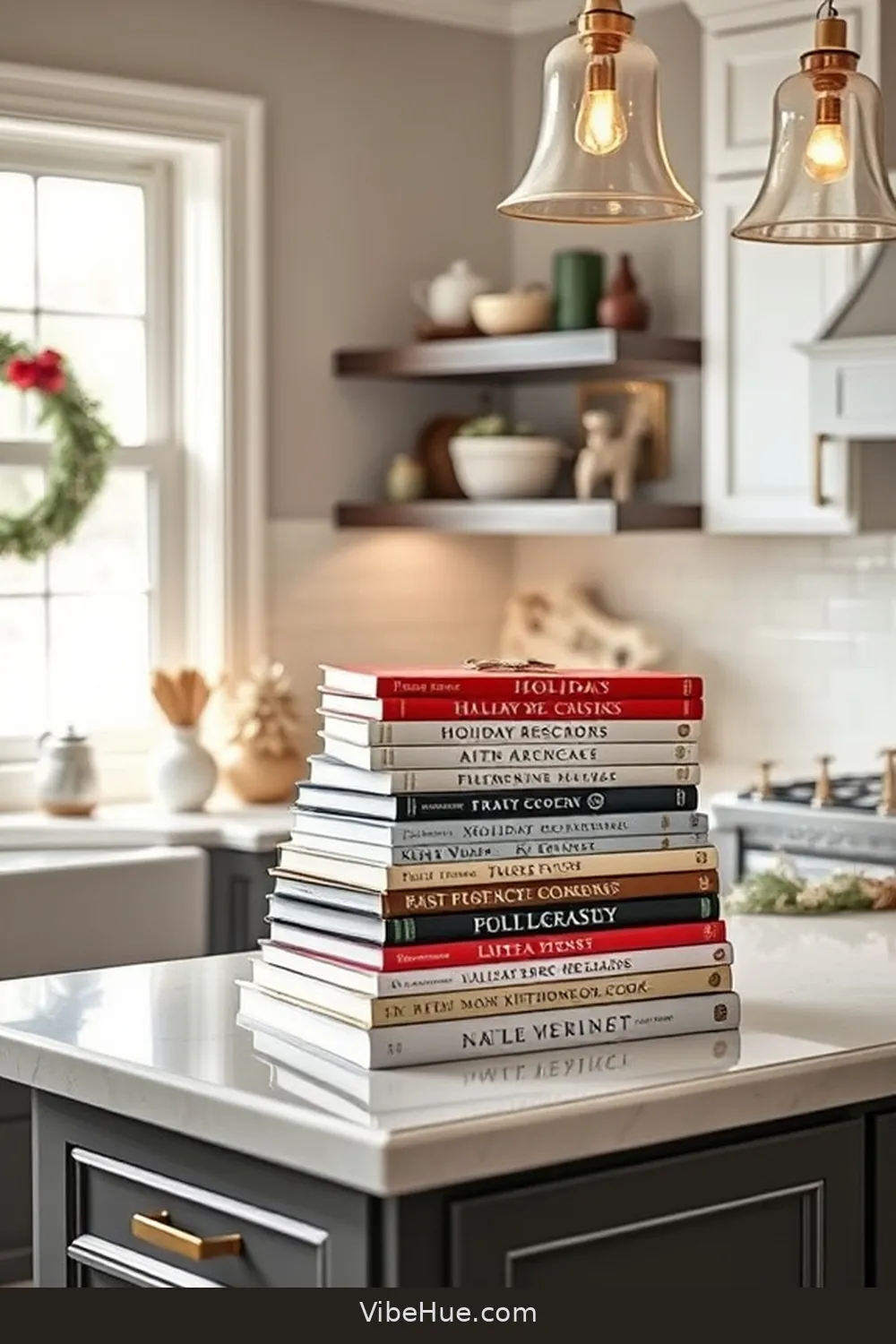 23 Minimalist Holiday Kitchen Decor Ideas 21 20. Displaying Holiday Cookbooks for 23 Minimalist Holiday Kitchen Decor Ideas