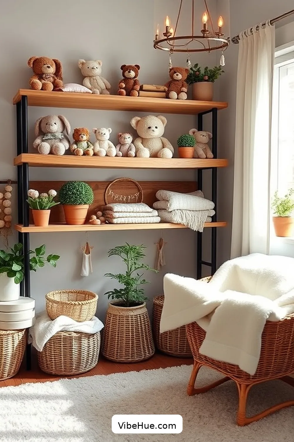 23 Tips for a Modern Farmhouse Style Winter Nursery 7 6. Install Wooden Shelving for 23 Tips for a Modern Farmhouse Style Winter Nursery
