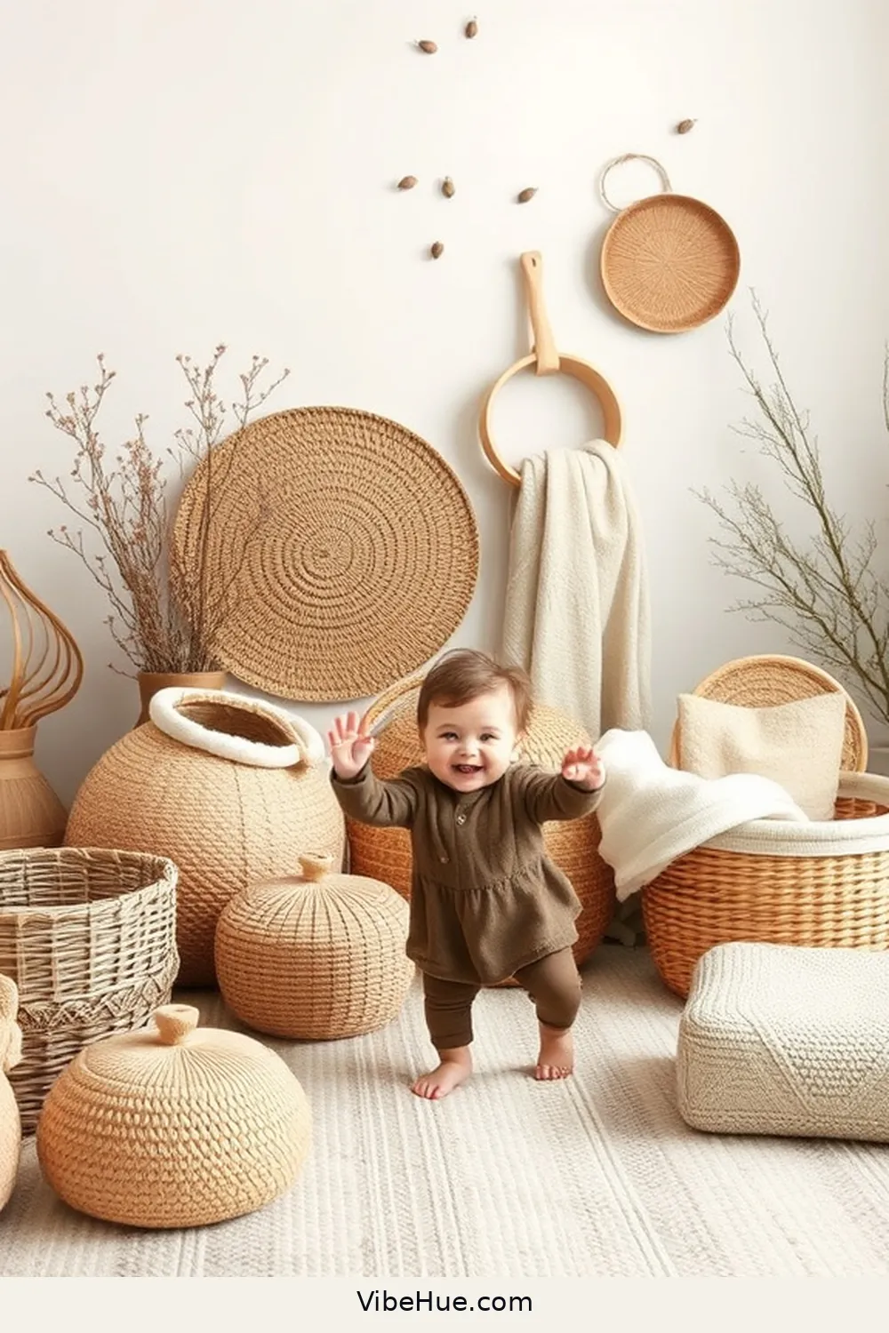 23 Tips for a Modern Farmhouse Style Winter Nursery 8 7. Accessorize With Woven Baskets for 23 Tips for a Modern Farmhouse Style Winter Nursery