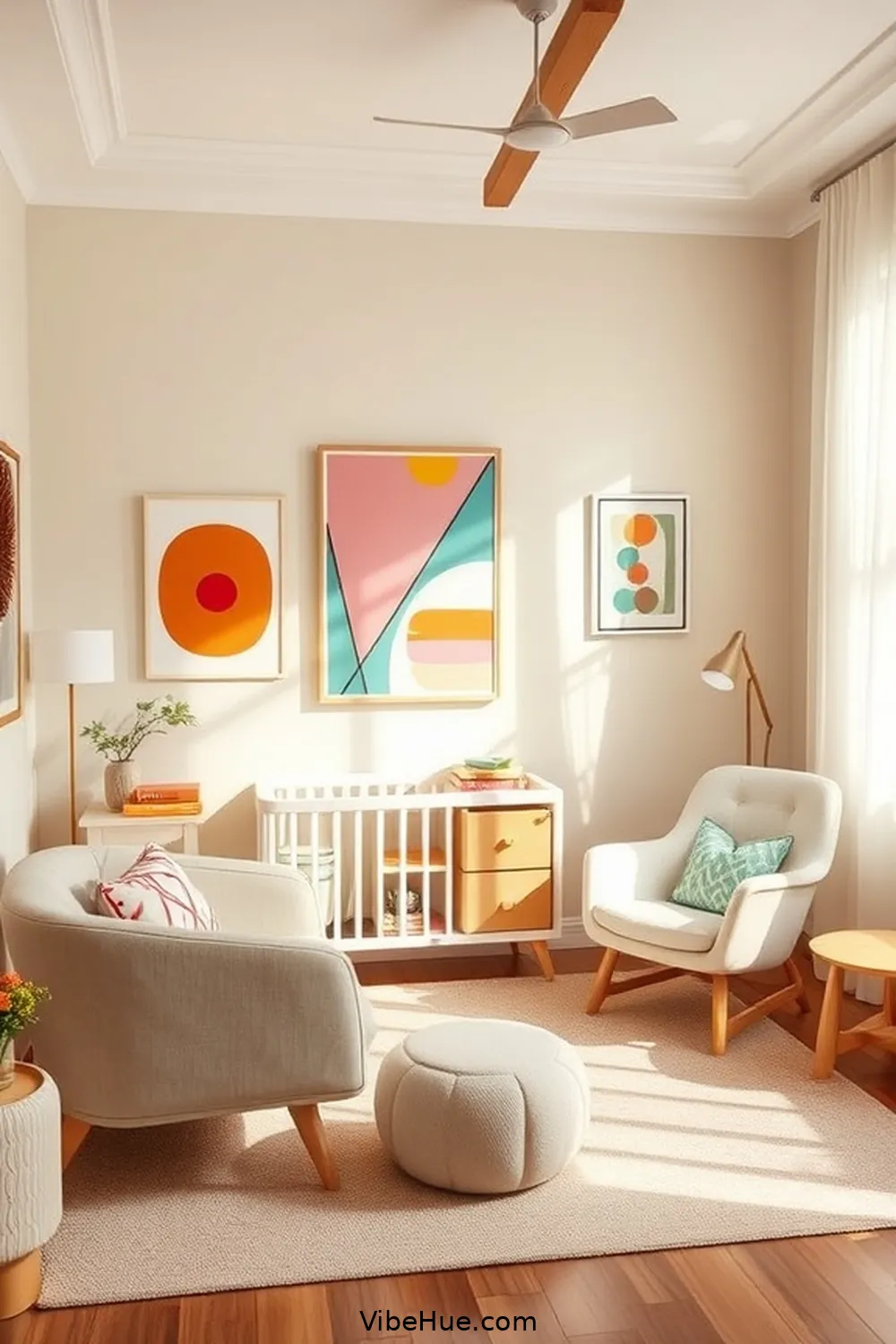 Choose Retro-Inspired Wall Art for 23 Ways to Create a Spring Nursery in Mid-Century Modern Style
