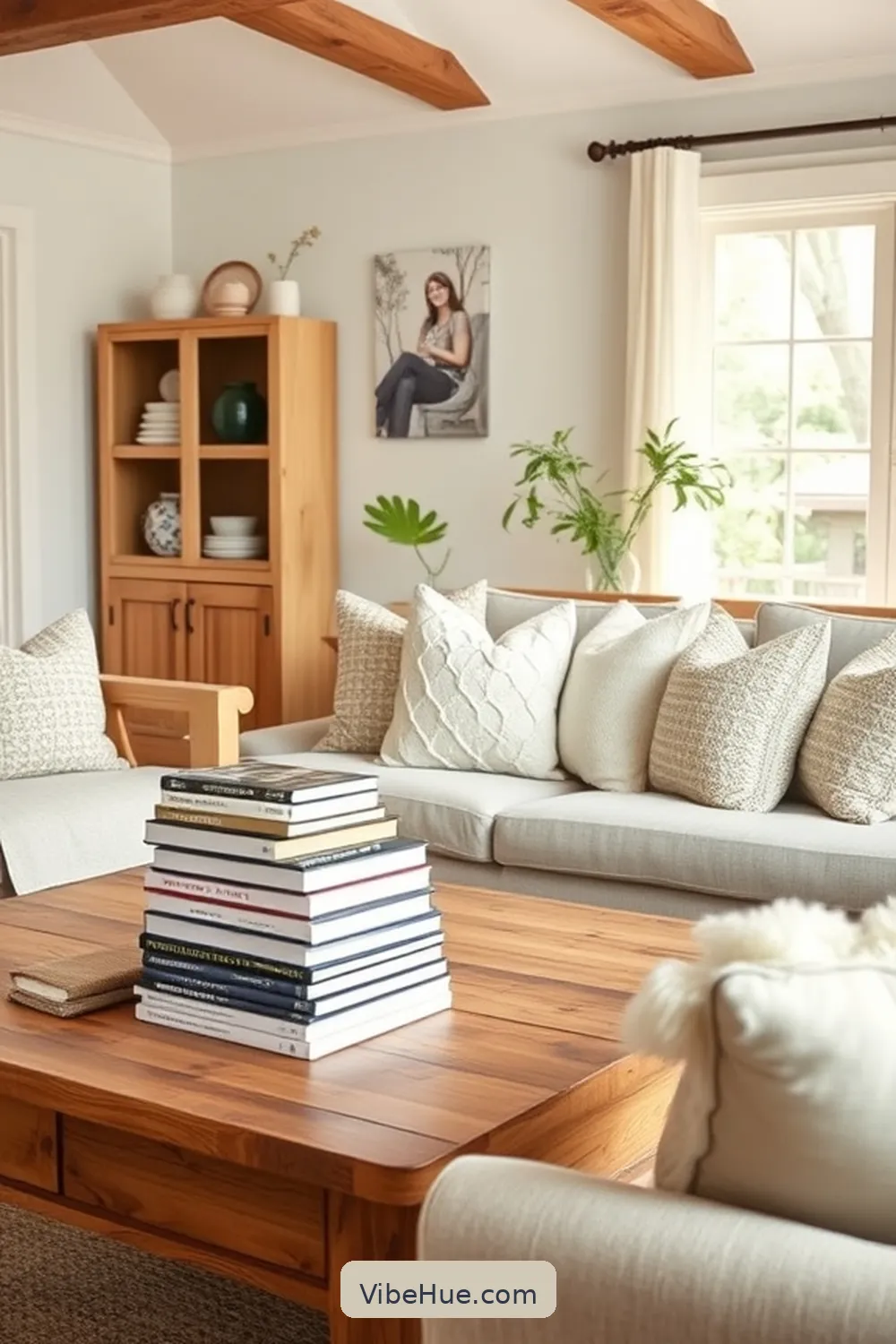 Include a Coffee Table for Convenience for 23 Ways to Create a Summer Library in Modern Farmhouse Style