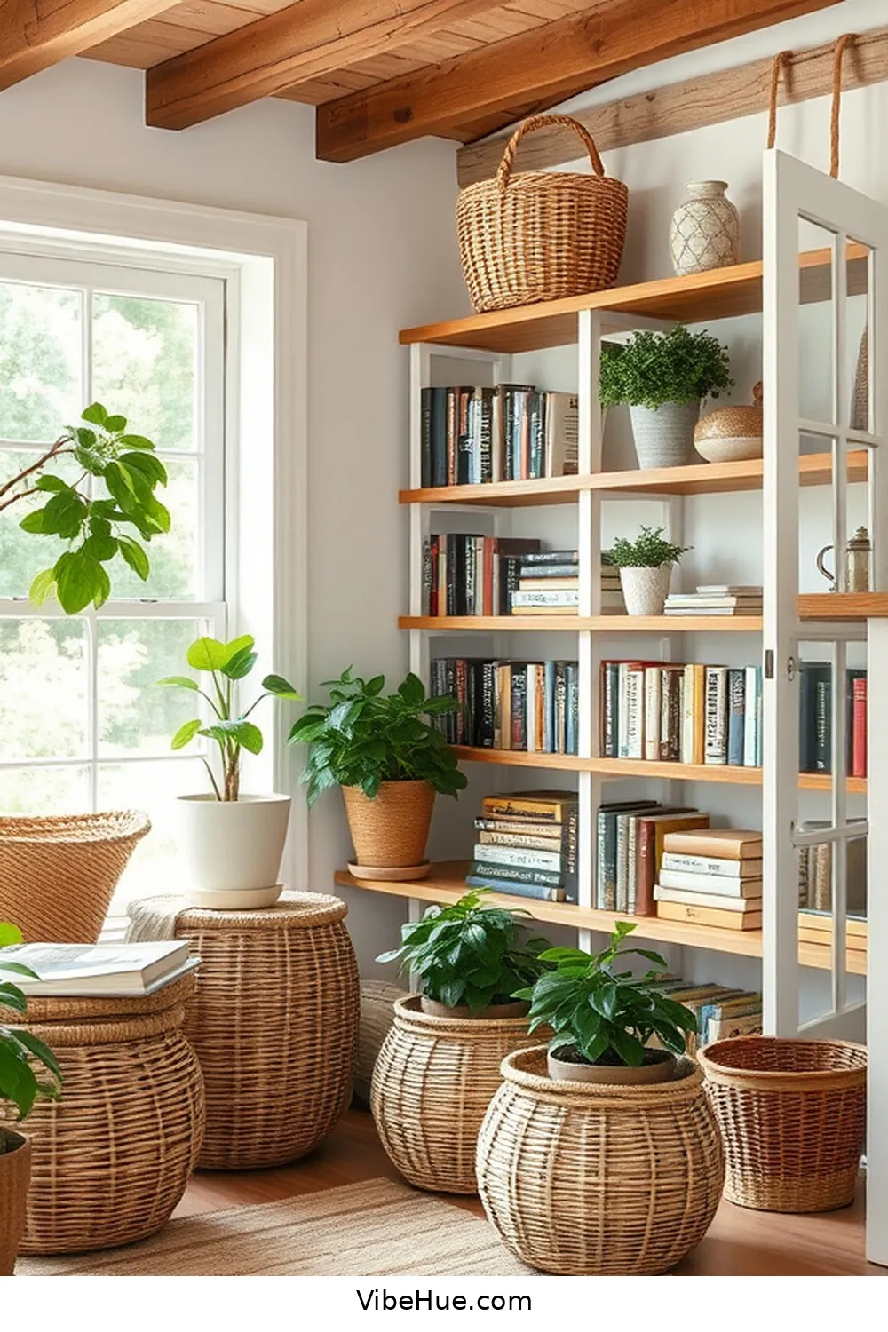 Select Functional Accessories for 23 Ways to Create a Summer Library in Modern Farmhouse Style