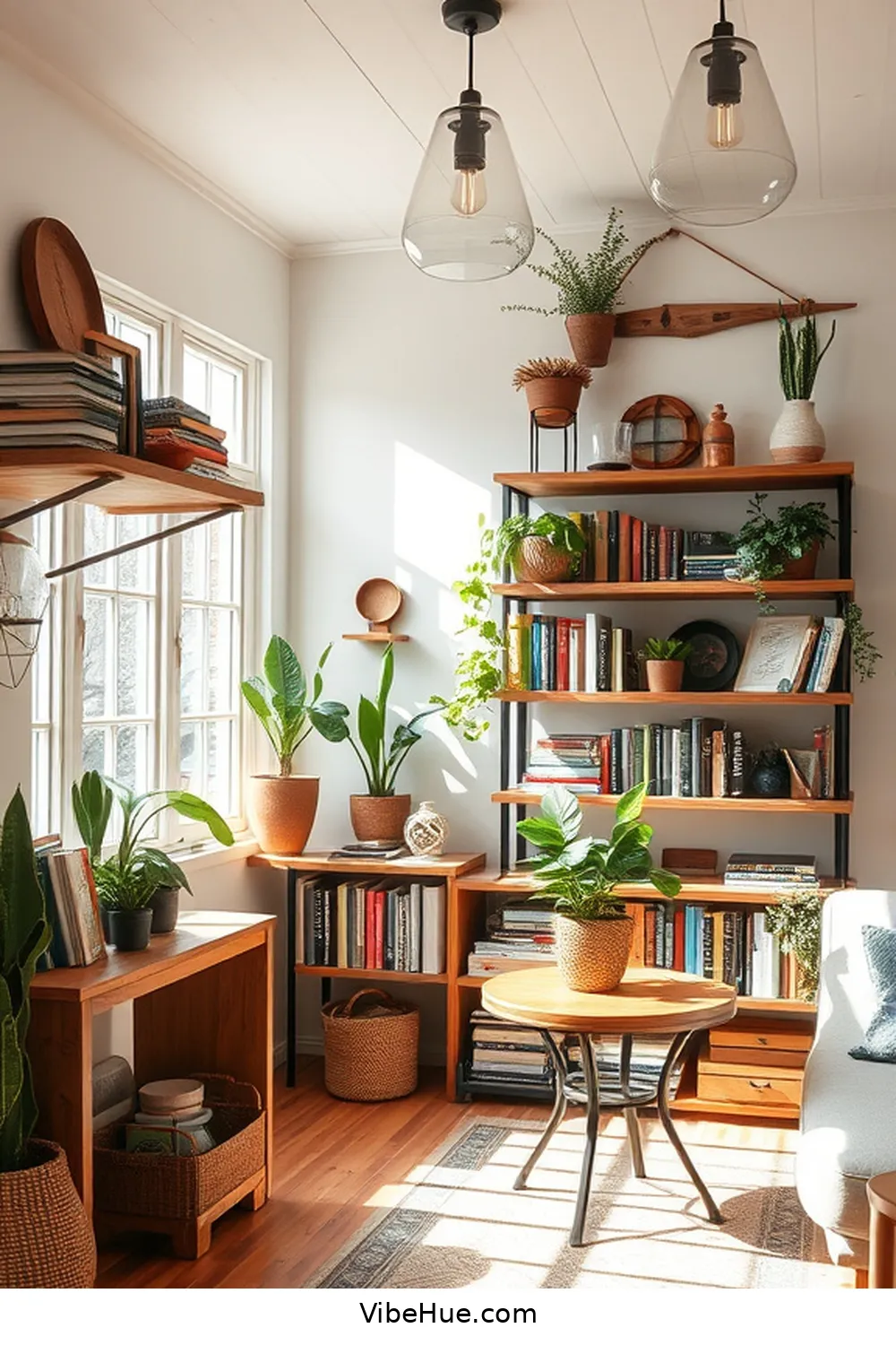 Use Open Shelving for Display for 23 Ways to Create a Summer Library in Modern Farmhouse Style