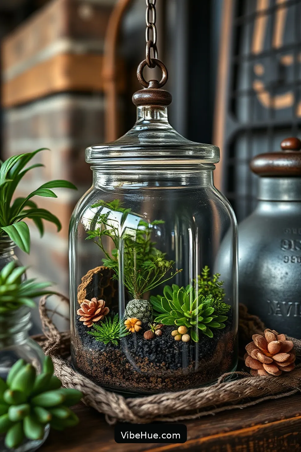 24 Essentials for Year-Round Industrial Style Entryway 16 Glass Jar Terrarium for 24 Essentials for Year-Round Industrial Style Entryway