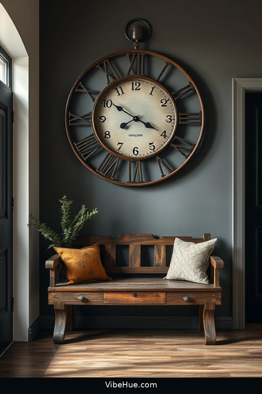 24 Essentials for Year-Round Industrial Style Entryway 10 Large Statement Clock for 24 Essentials for Year-Round Industrial Style Entryway