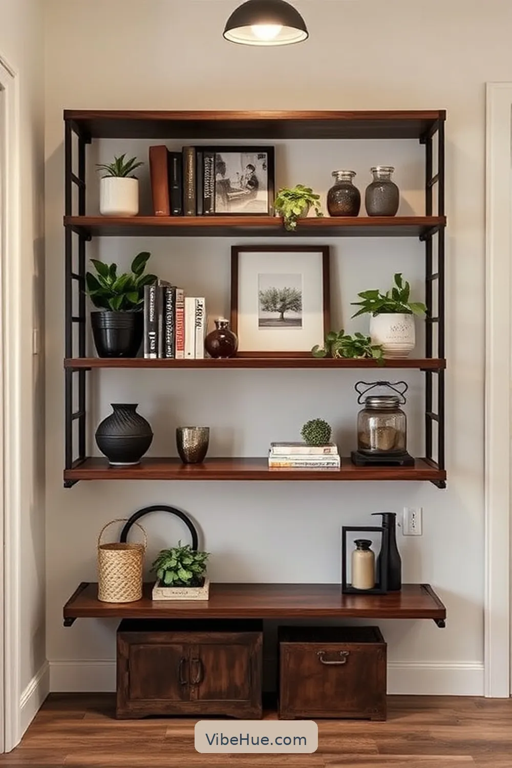 24 Essentials for Year-Round Industrial Style Entryway 11 Wall-Mounted Shelf Unit for 24 Essentials for Year-Round Industrial Style Entryway