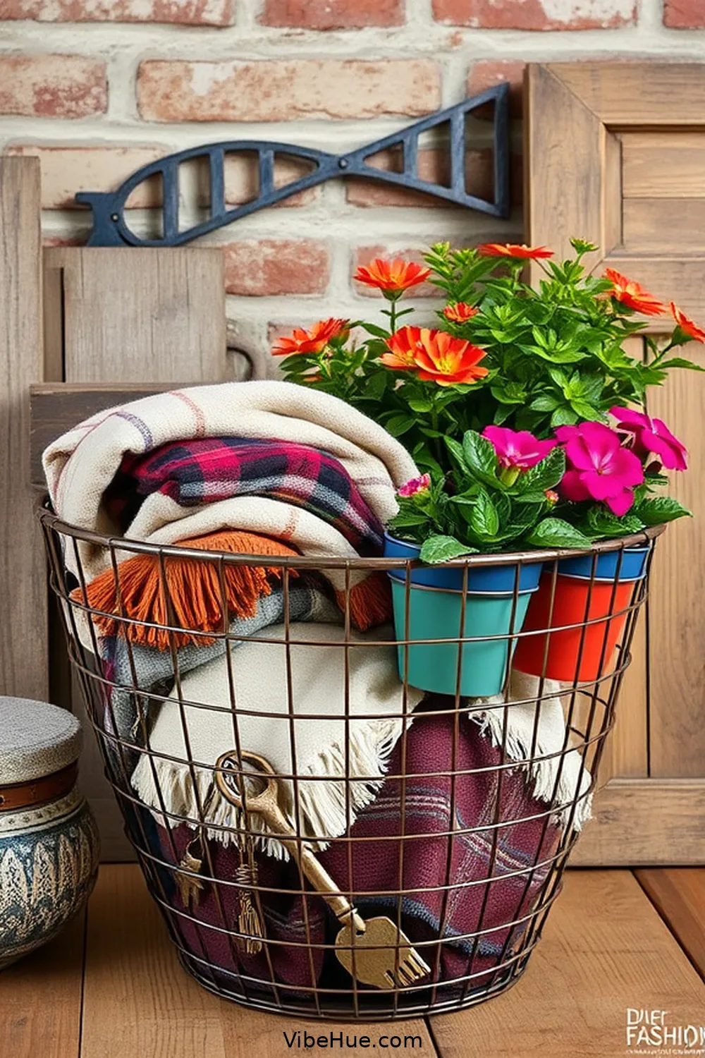 24 Essentials for Year-Round Industrial Style Entryway 6 Wire Basket for Storage for 24 Essentials for Year-Round Industrial Style Entryway