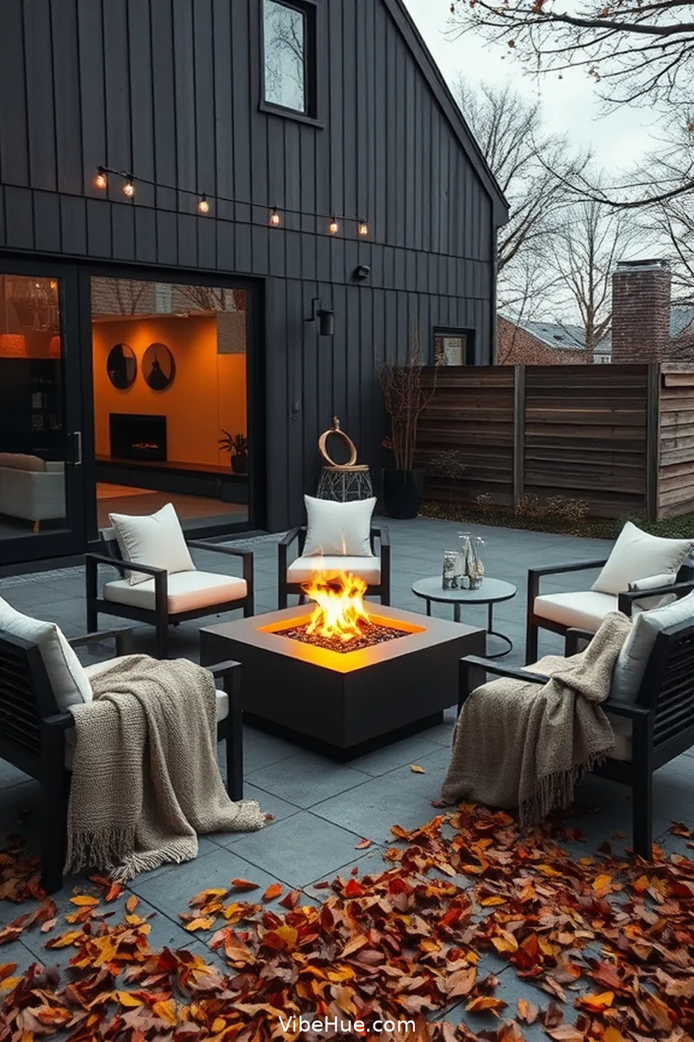 Add a Fire Pit for Warmth for 24 Minimalist Ideas for Fall Outdoor Patio Style