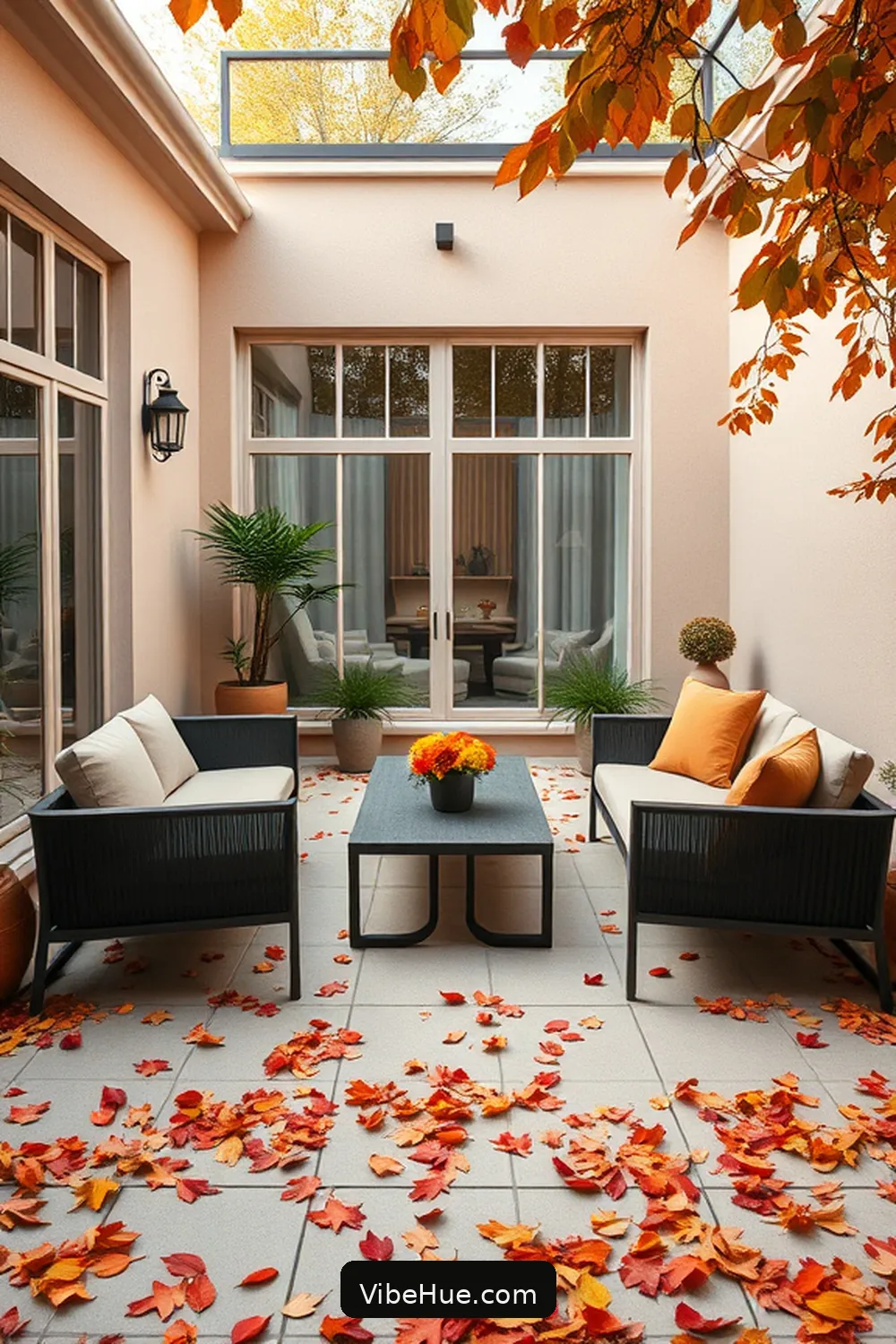 Maintain Symmetry for Visual Balance for 24 Minimalist Ideas for Fall Outdoor Patio Style