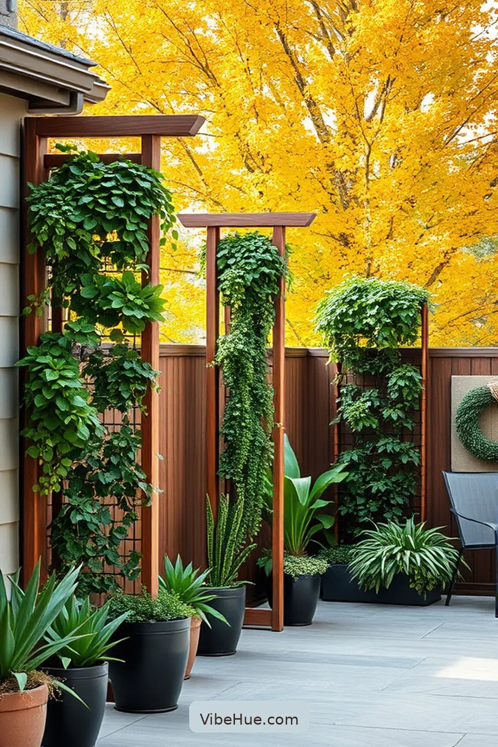 Utilize Vertical Gardening for 24 Minimalist Ideas for Fall Outdoor Patio Style