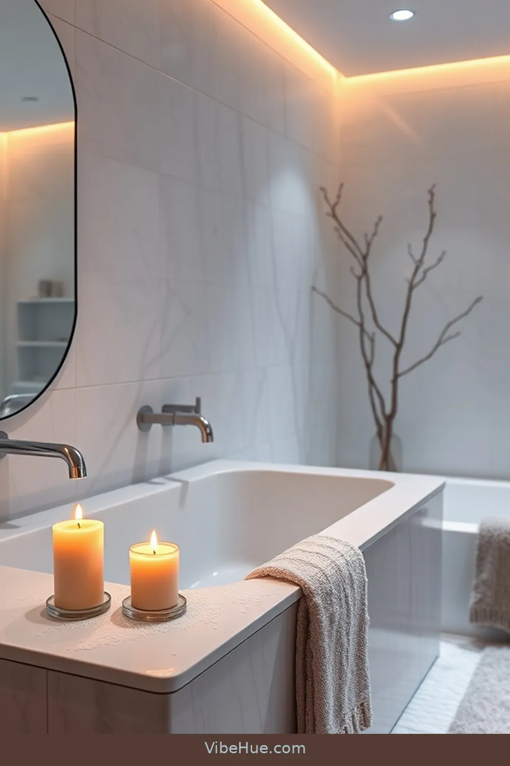 Add Soft Lighting Options for 24 Minimalist Winter Bathroom Ideas for Cozy Style