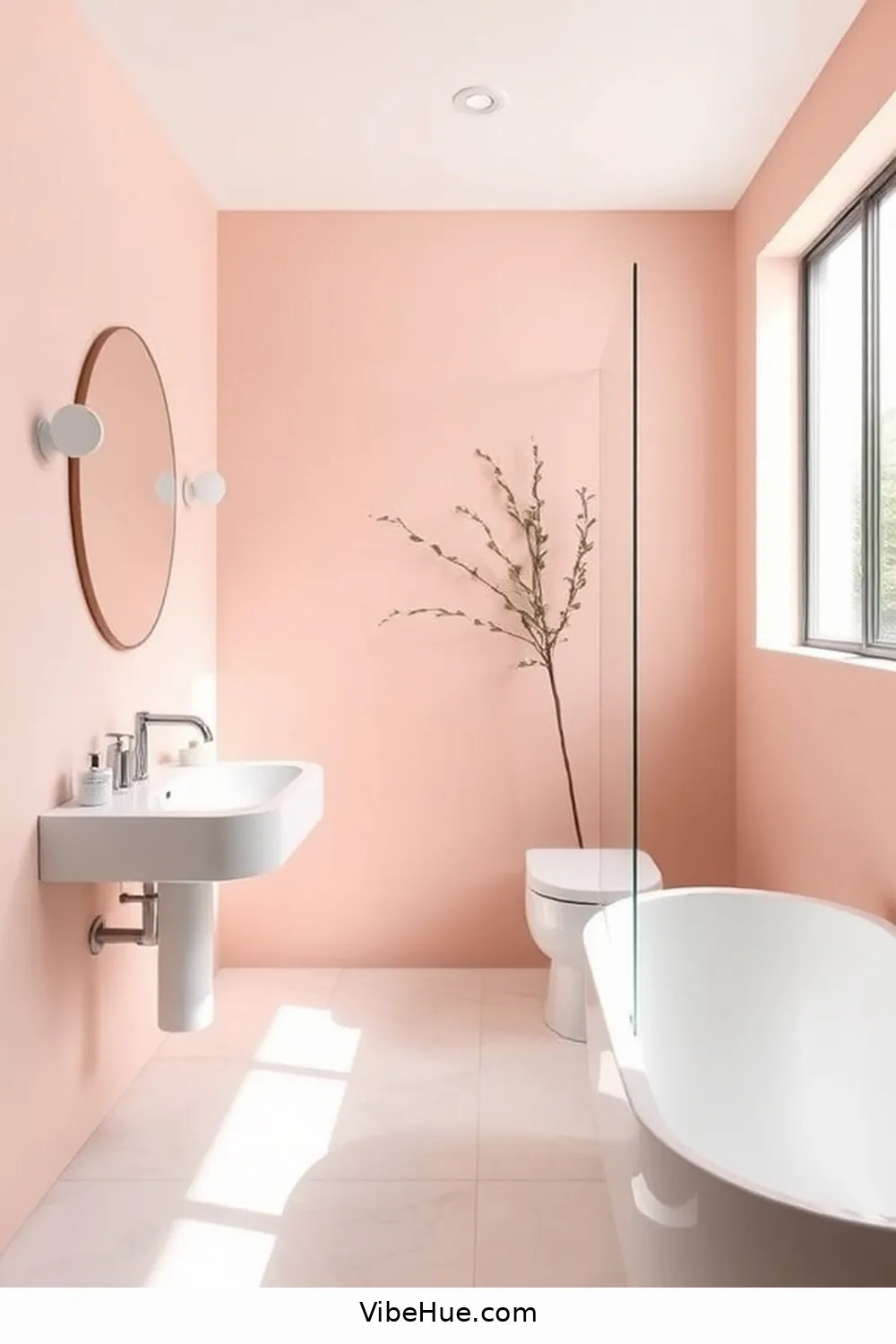 Go for Steam-Resistant Wall Paint for 24 Minimalist Winter Bathroom Ideas for Cozy Style