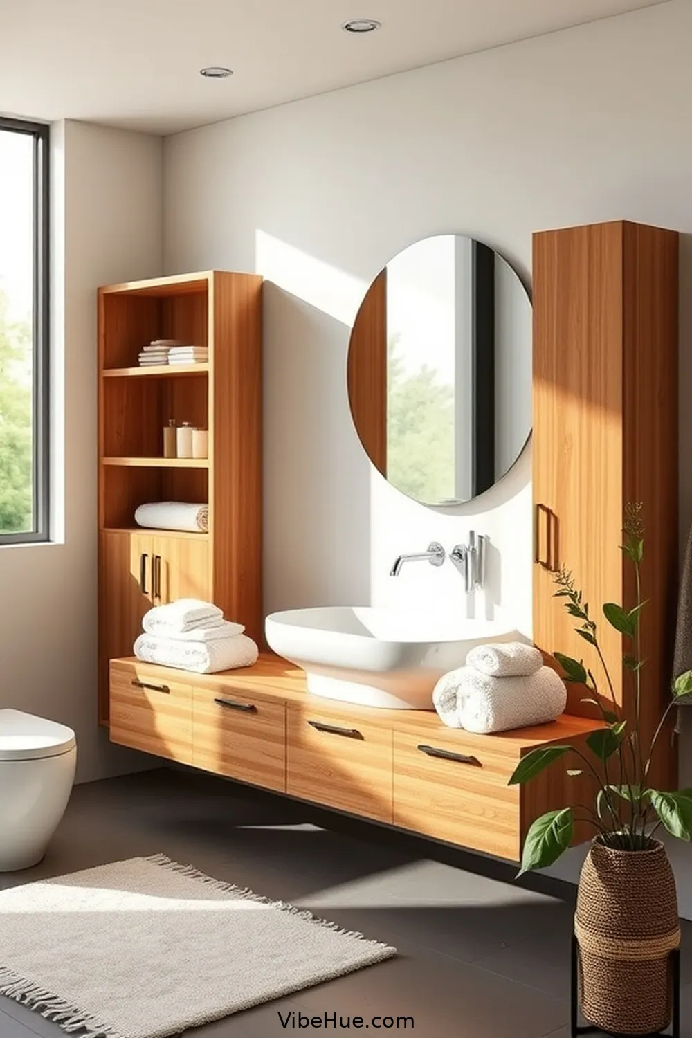 Integrate Functional Storage for 24 Minimalist Winter Bathroom Ideas for Cozy Style