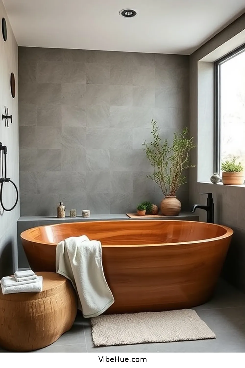Opt for Natural Materials for 24 Minimalist Winter Bathroom Ideas for Cozy Style