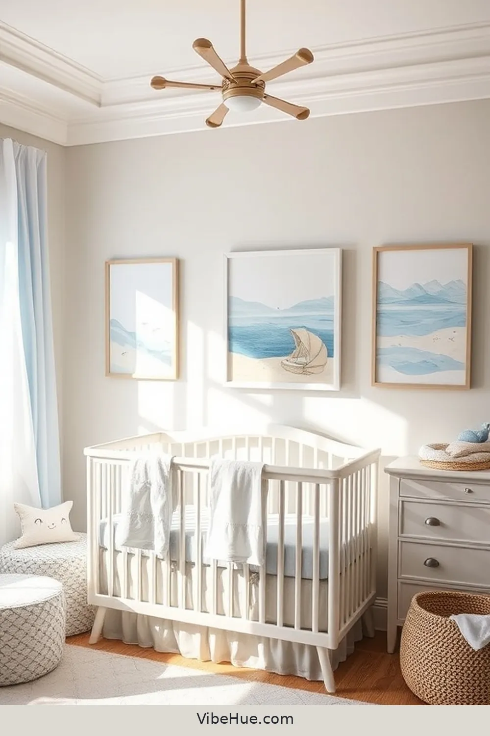Add Coastal-Themed Wall Art for 24 Must-Have Decor Tips for Summer Nursery Coastal Style