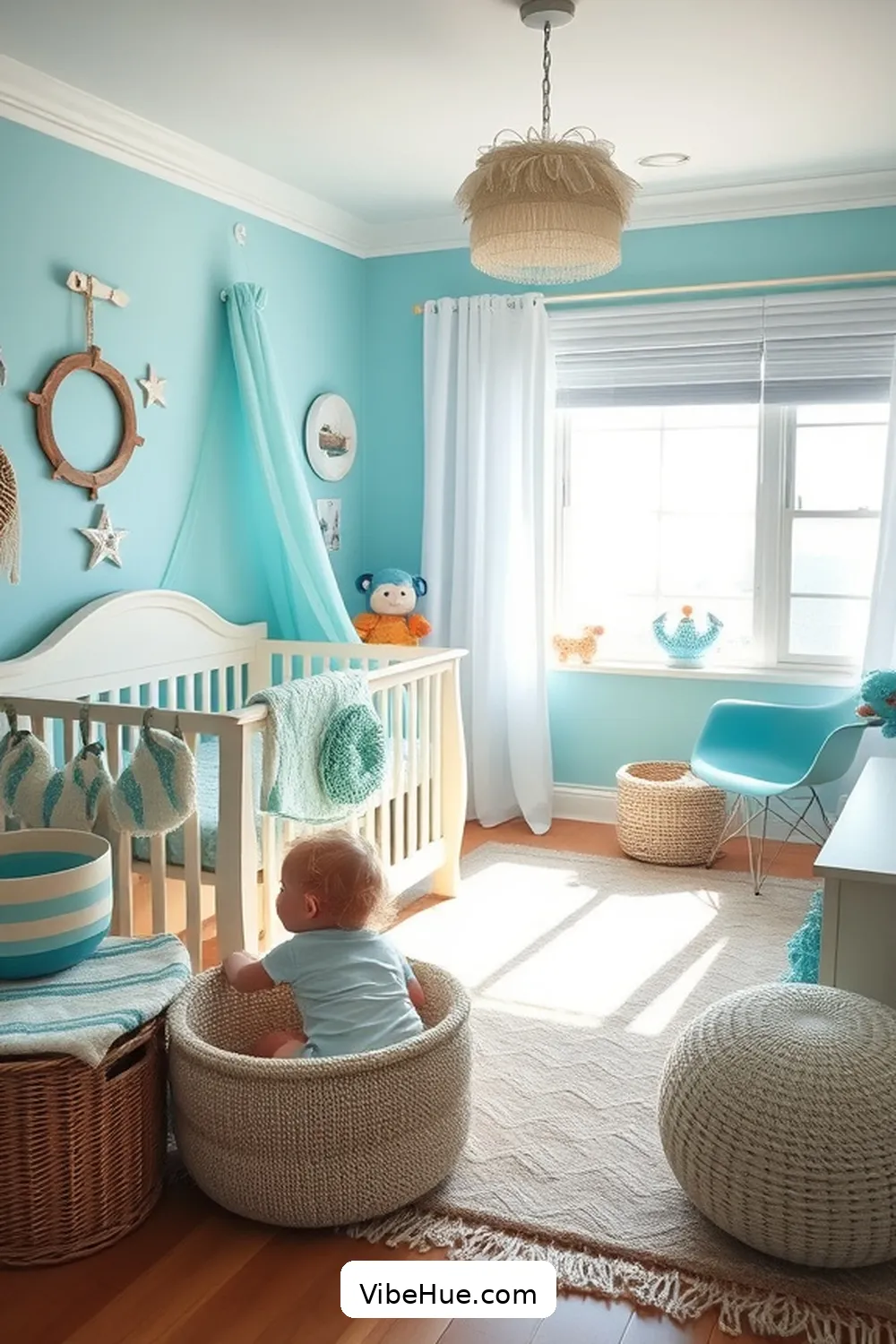Add a Splash of Turquoise for 24 Must-Have Decor Tips for Summer Nursery Coastal Style