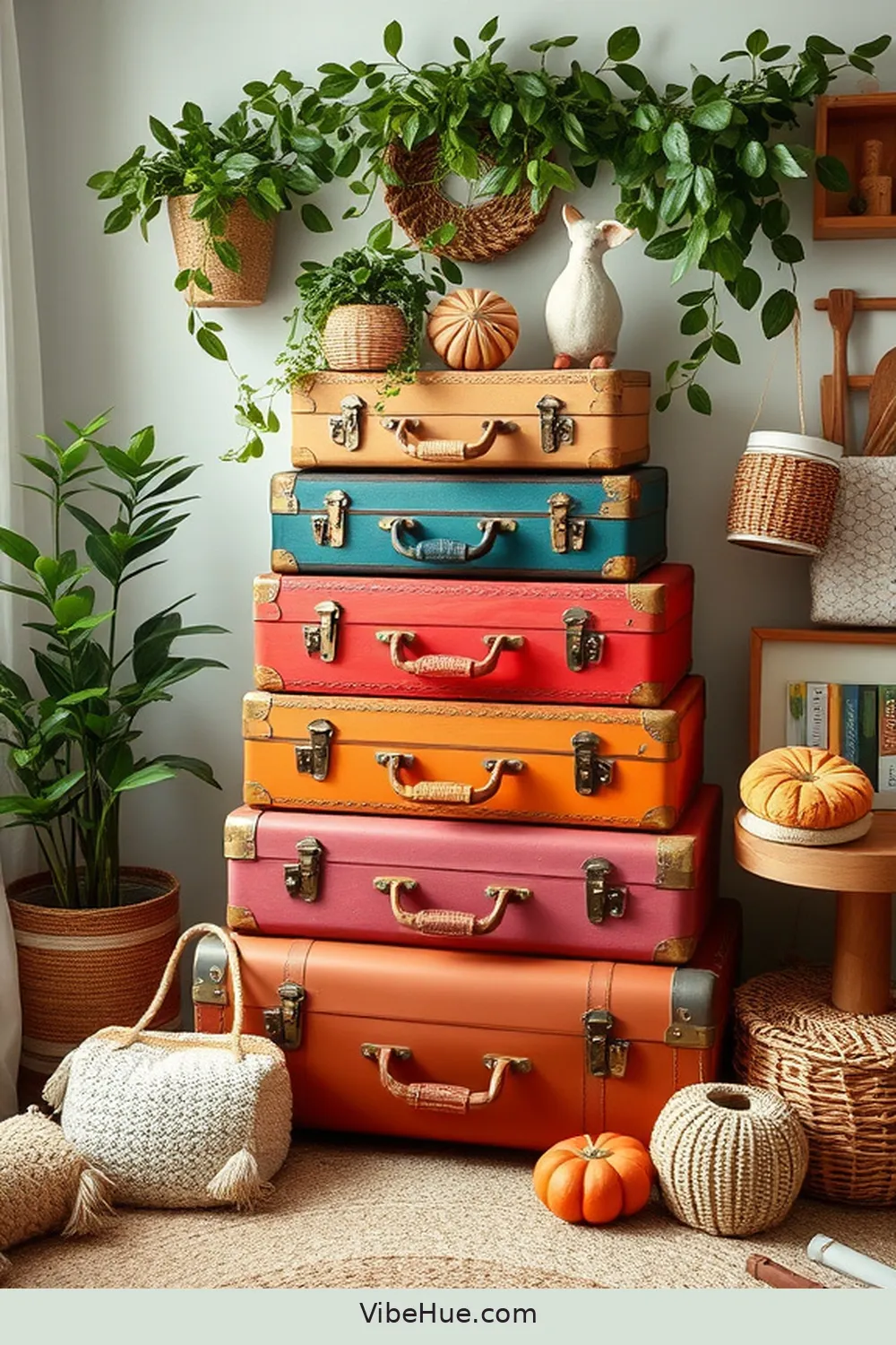 24 Summer Rustic Style Ideas for a Nursery 17 Use Vintage Suitcases for Storage for 24 Summer Rustic Style Ideas for a Nursery