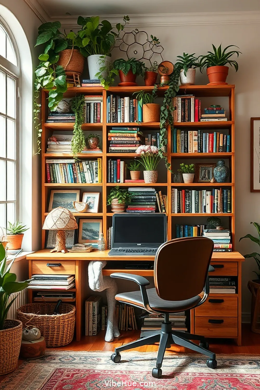 24 Tips for a Bohemian Style Holiday Home Office 23 Display Your Book Collection for 24 Tips for a Bohemian Style Holiday Home Office