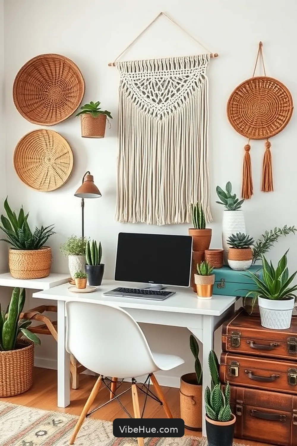 24 Tips for a Bohemian Style Holiday Home Office 20 Incorporate Boho-Inspired Storage for 24 Tips for a Bohemian Style Holiday Home Office