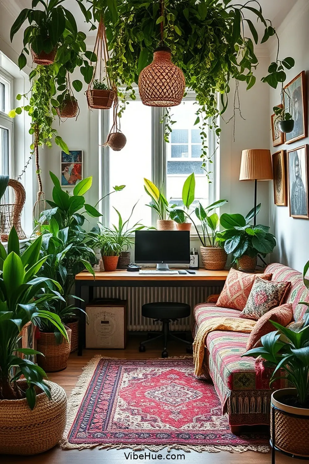 24 Tips for a Bohemian Style Holiday Home Office 5 Incorporate Indoor Plants for 24 Tips for a Bohemian Style Holiday Home Office