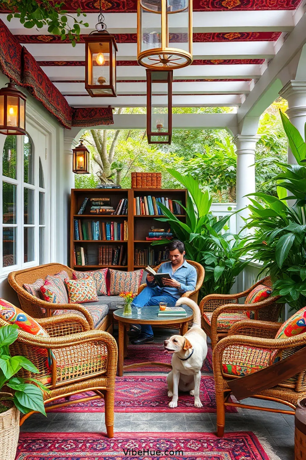 Include Ethnic-Inspired Accents for 24 Ways to Create a Bohemian Style Summer Library