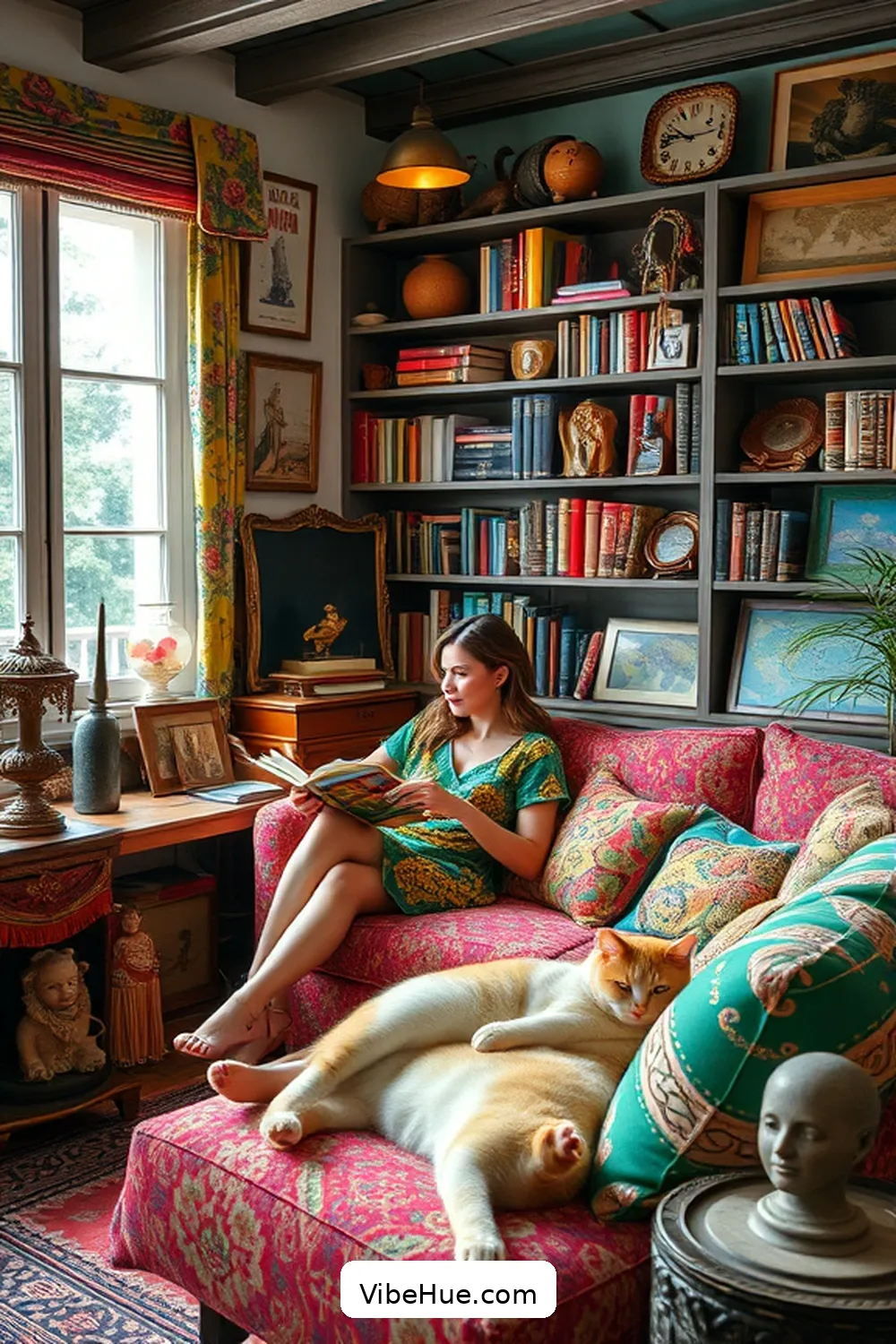 Personalize With Travel Mementos for 24 Ways to Create a Bohemian Style Summer Library