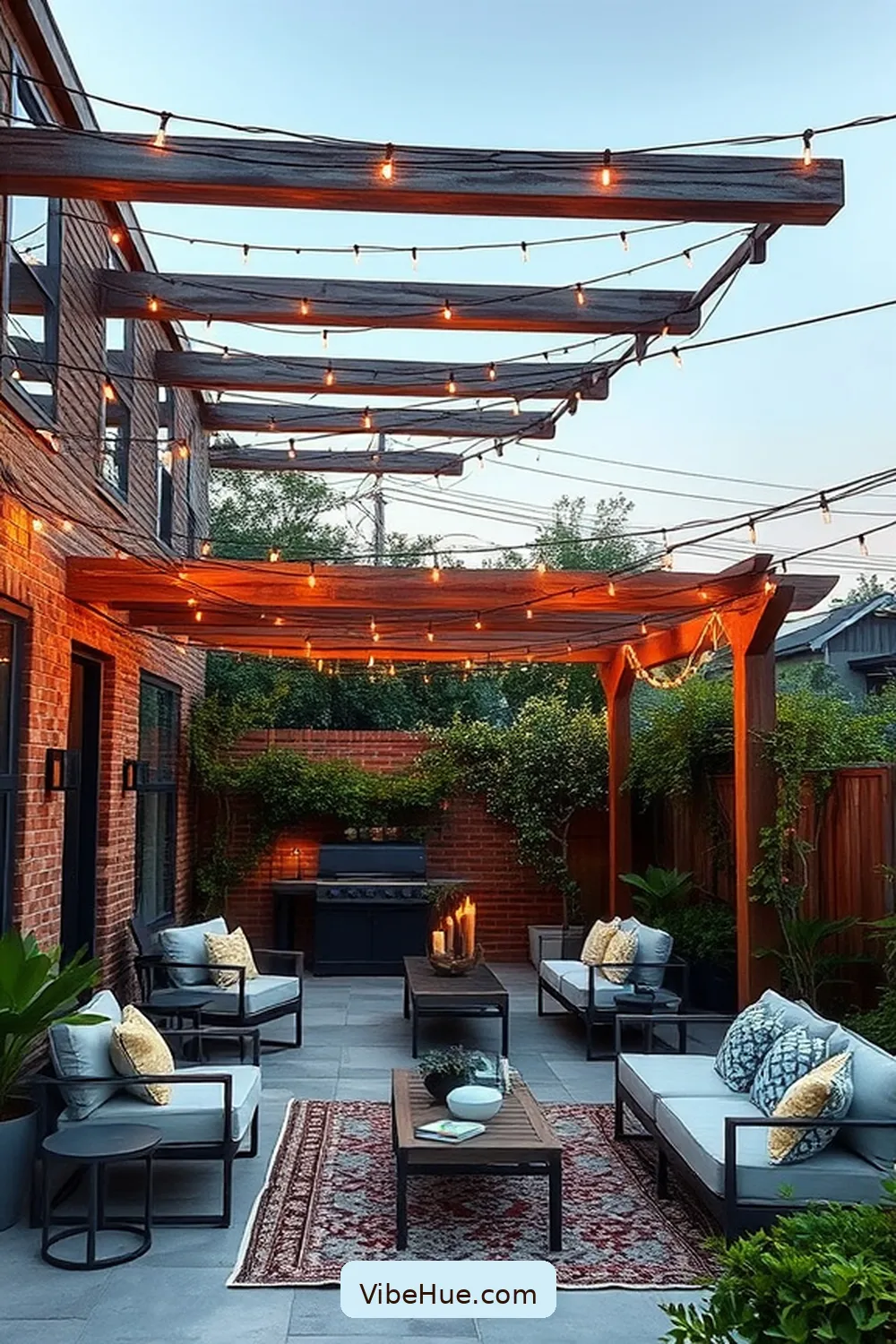 Add a Pergola or Canopy for 24 Ways to Create an Industrial Style Holiday Outdoor Patio