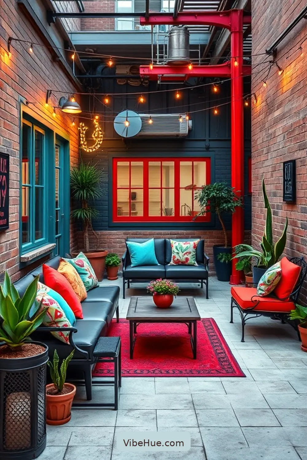 Embrace Bold Color Accents for 24 Ways to Create an Industrial Style Holiday Outdoor Patio