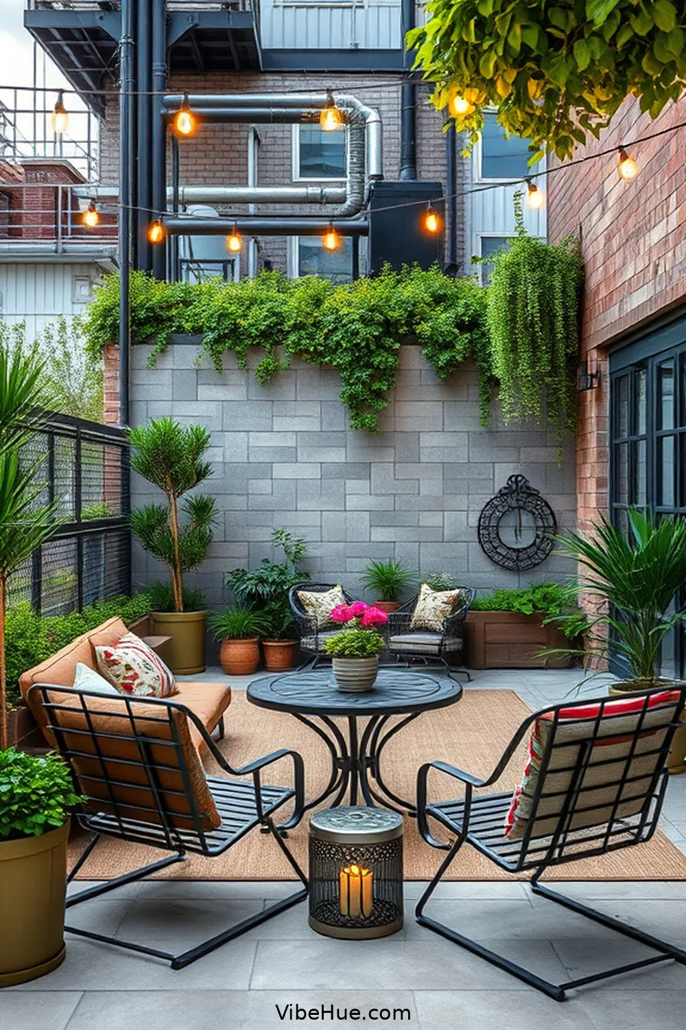 Incorporate Metal Furniture for 24 Ways to Create an Industrial Style Holiday Outdoor Patio