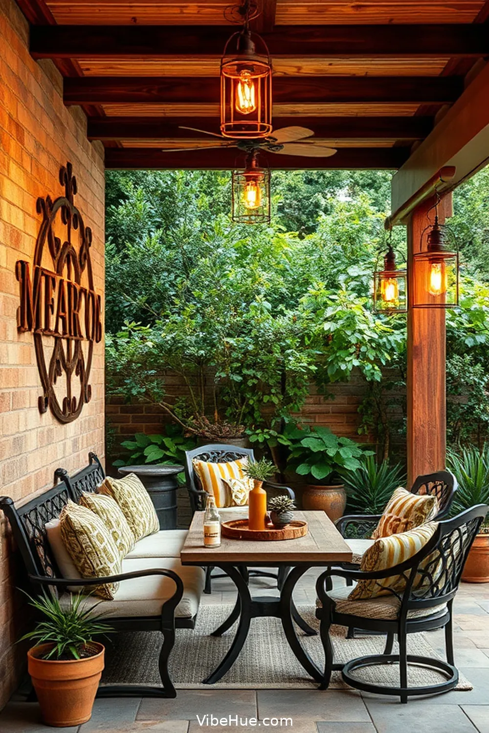 Incorporate Wall Décor for 24 Ways to Create an Industrial Style Holiday Outdoor Patio