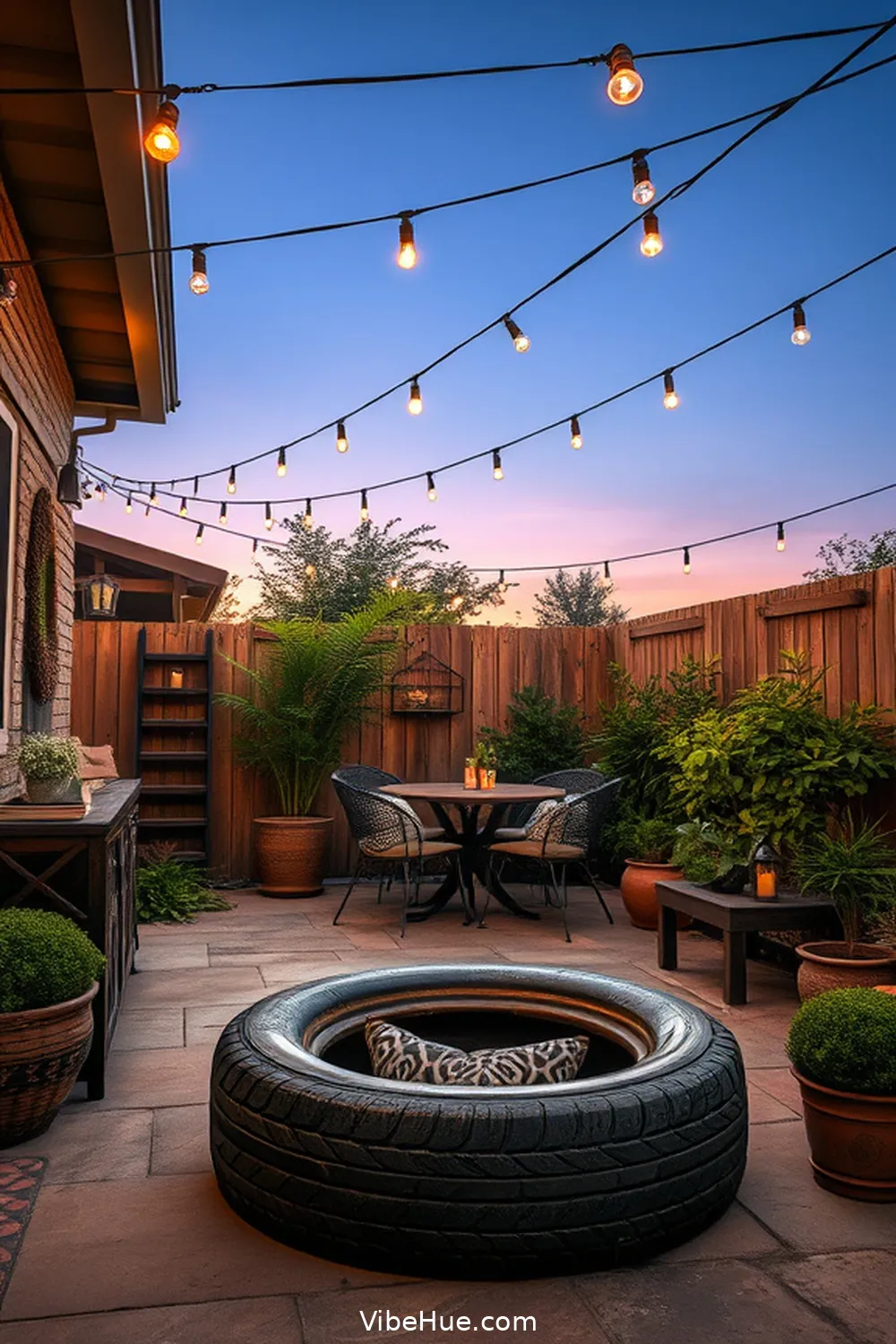 Incorporate a Recycled Tire Seat for 24 Ways to Create an Industrial Style Holiday Outdoor Patio