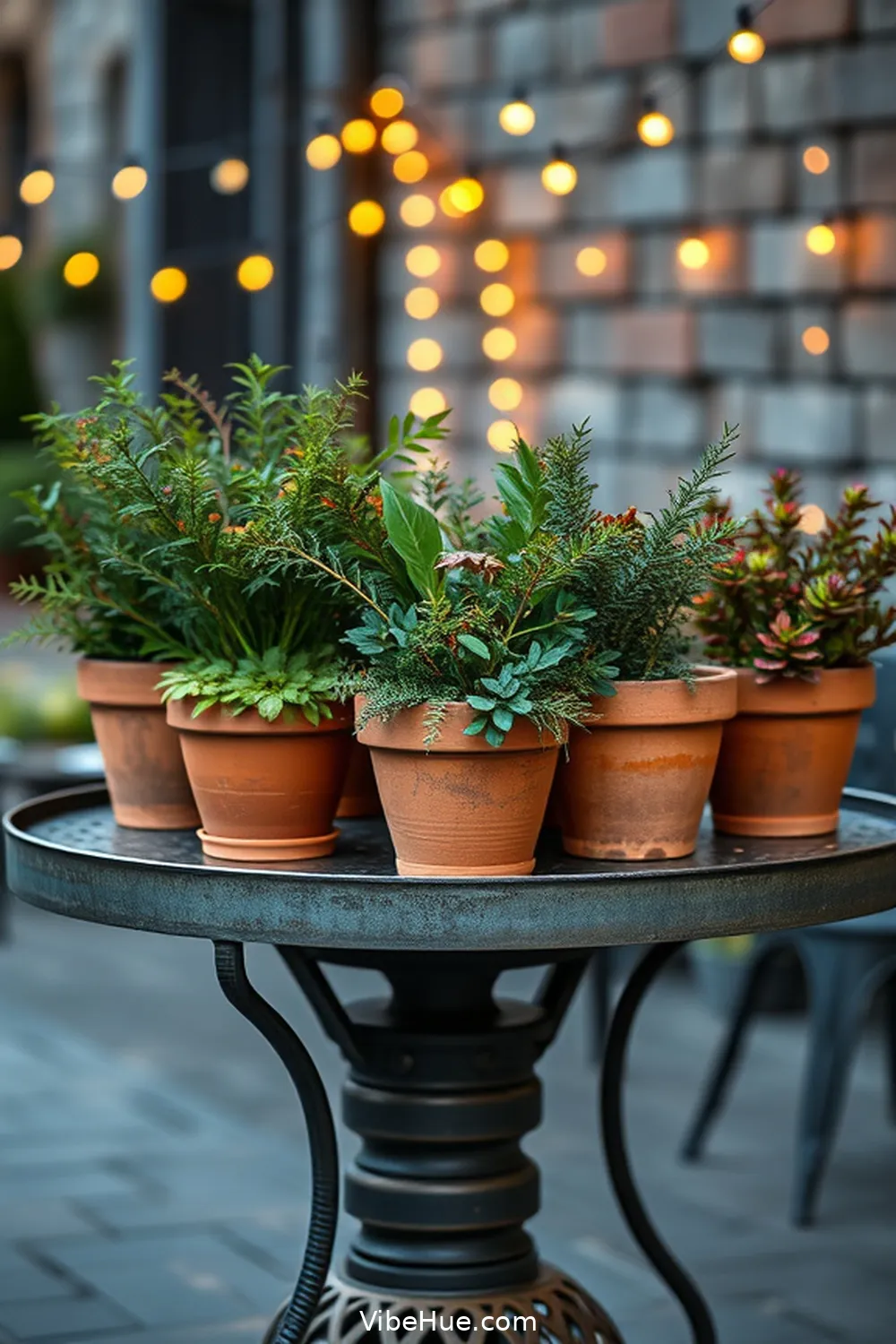 Use Terracotta Pots for 24 Ways to Create an Industrial Style Holiday Outdoor Patio