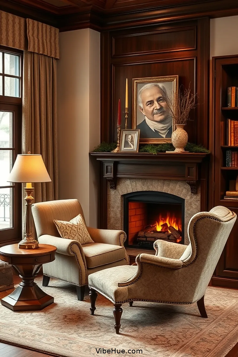 Embrace Rich Wood Furnishings for 25 Cozy Ideas for a Winter Home Office in Traditional Style
