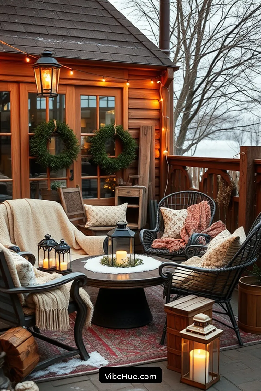 25 Essential Tips for a Cozy Winter Outdoor Patio in Traditional Style 6 Add Vintage Accents for 25 Essential Tips for a Cozy Winter Outdoor Patio in Traditional Style