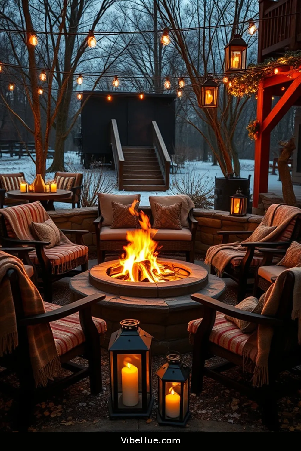 25 Essential Tips for a Cozy Winter Outdoor Patio in Traditional Style 8 Create a Fire Pit Area for 25 Essential Tips for a Cozy Winter Outdoor Patio in Traditional Style